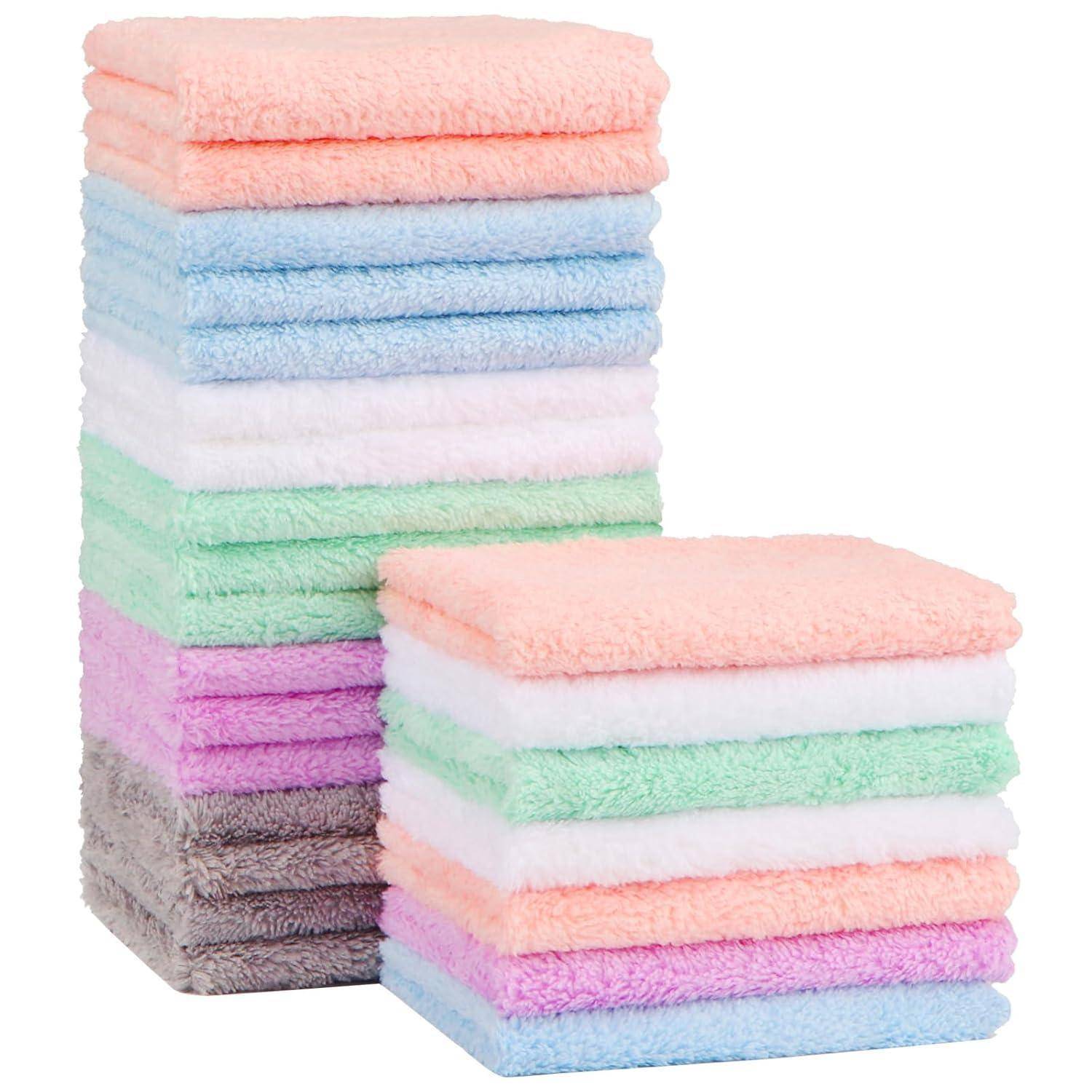 Baby Waschlappen 24 Stück Mikrofaser Korallenfleece superweich