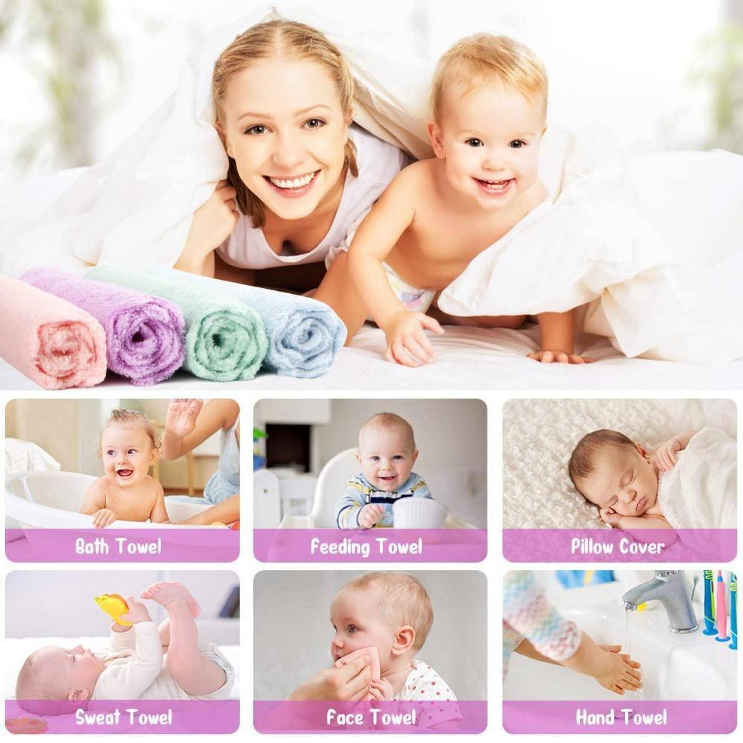 Baby Waschlappen 24 Stück Mikrofaser Korallenfleece superweich