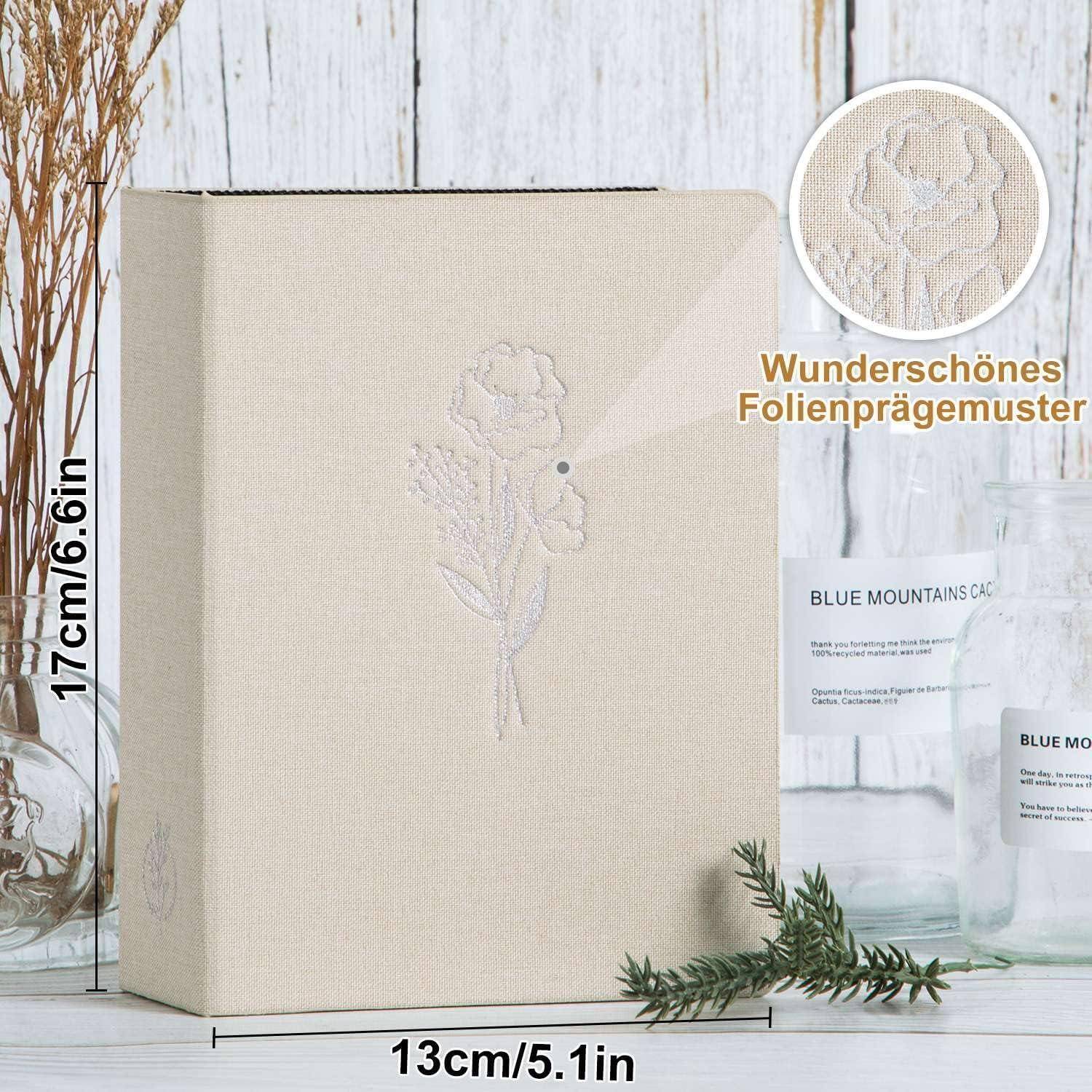 Fotoalbum 100 Fotos 10x15 Leinen Grau 2er Pack Mini Hochformat