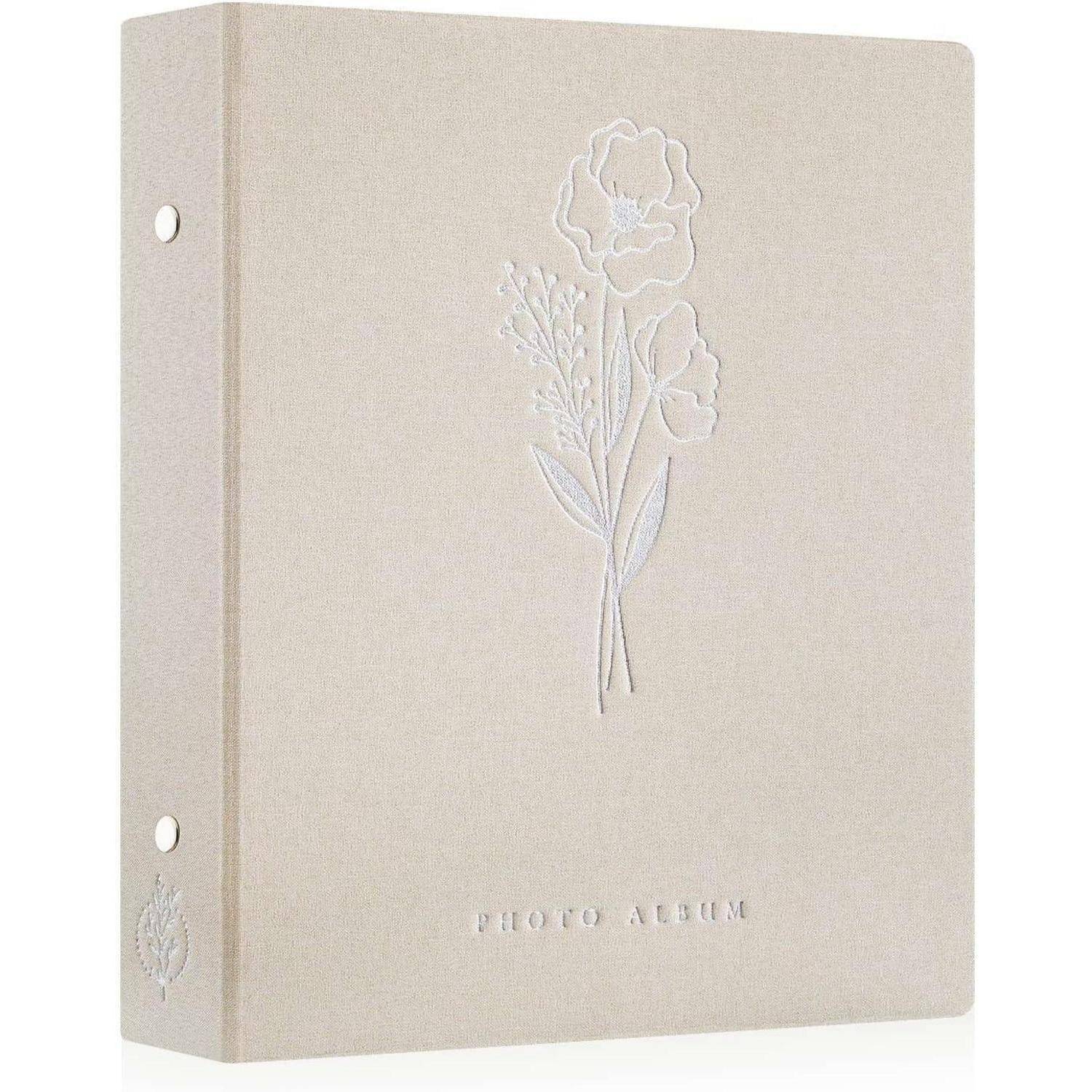 Fotoalbum 100 Fotos 10x15 Leinen Grau 2er Pack Mini Hochformat