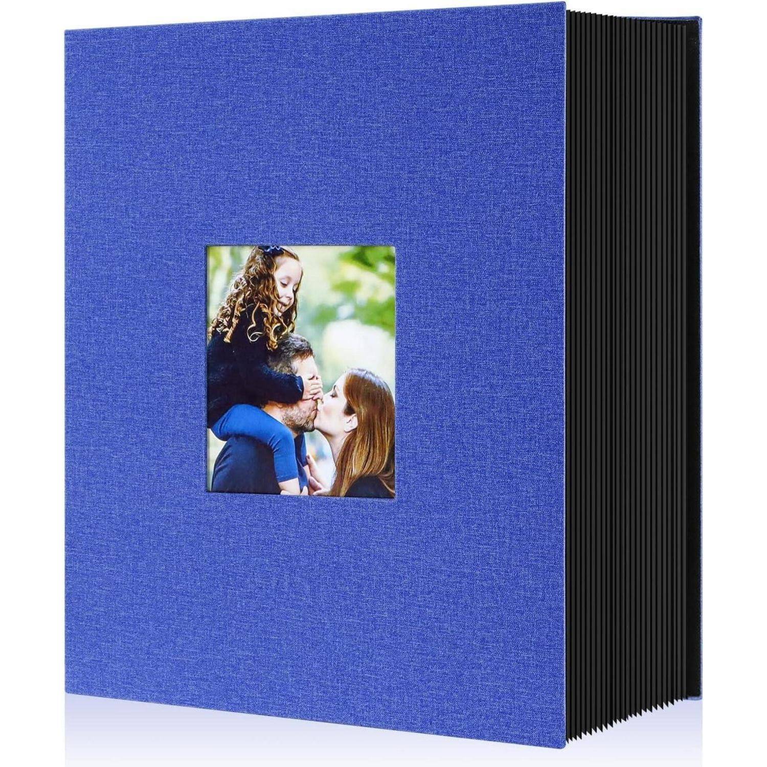 Fotobuch 1000 Fotos 10x15cm XXL Leinen Einsteckalbum Blau