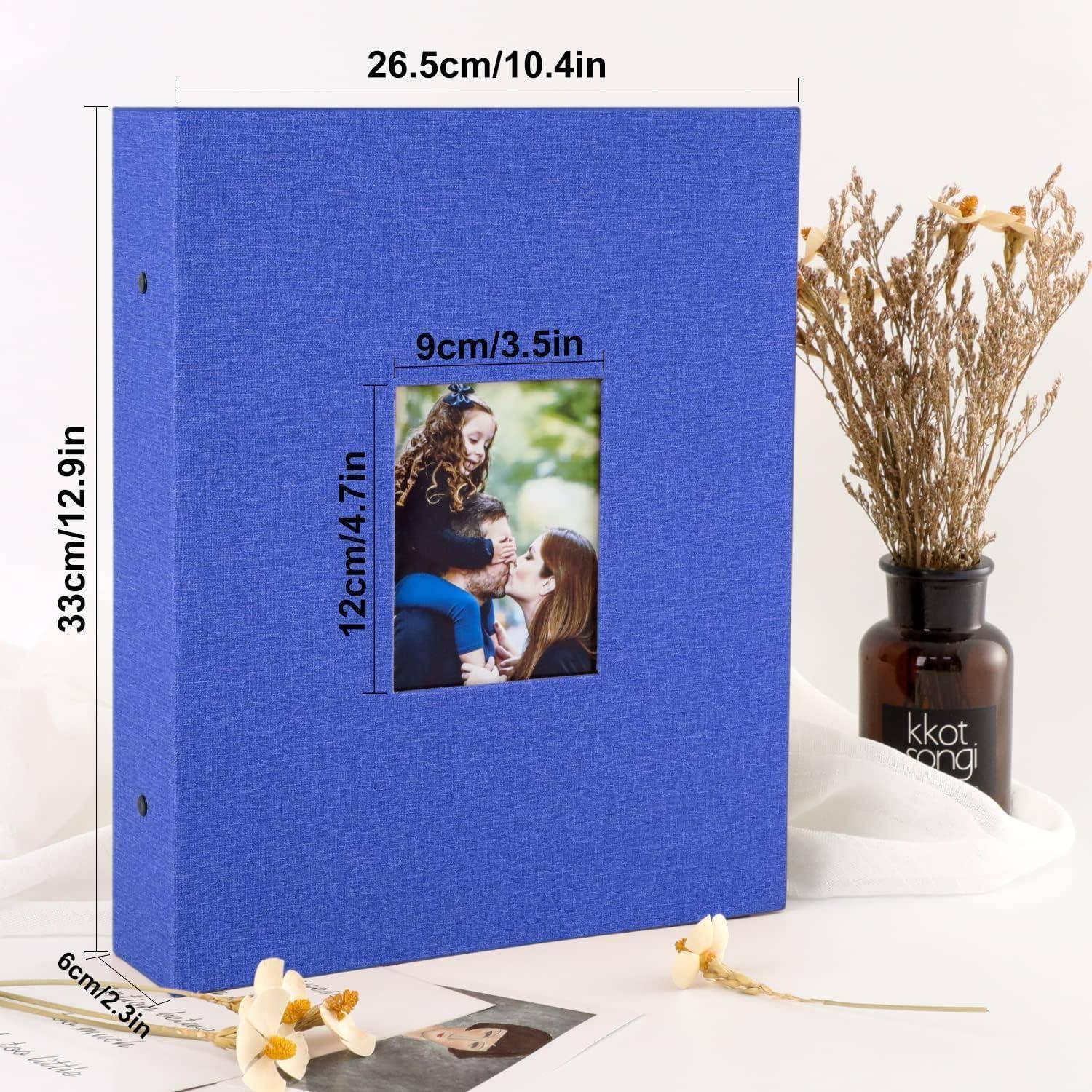 Fotobuch 1000 Fotos 10x15cm XXL Leinen Einsteckalbum Blau