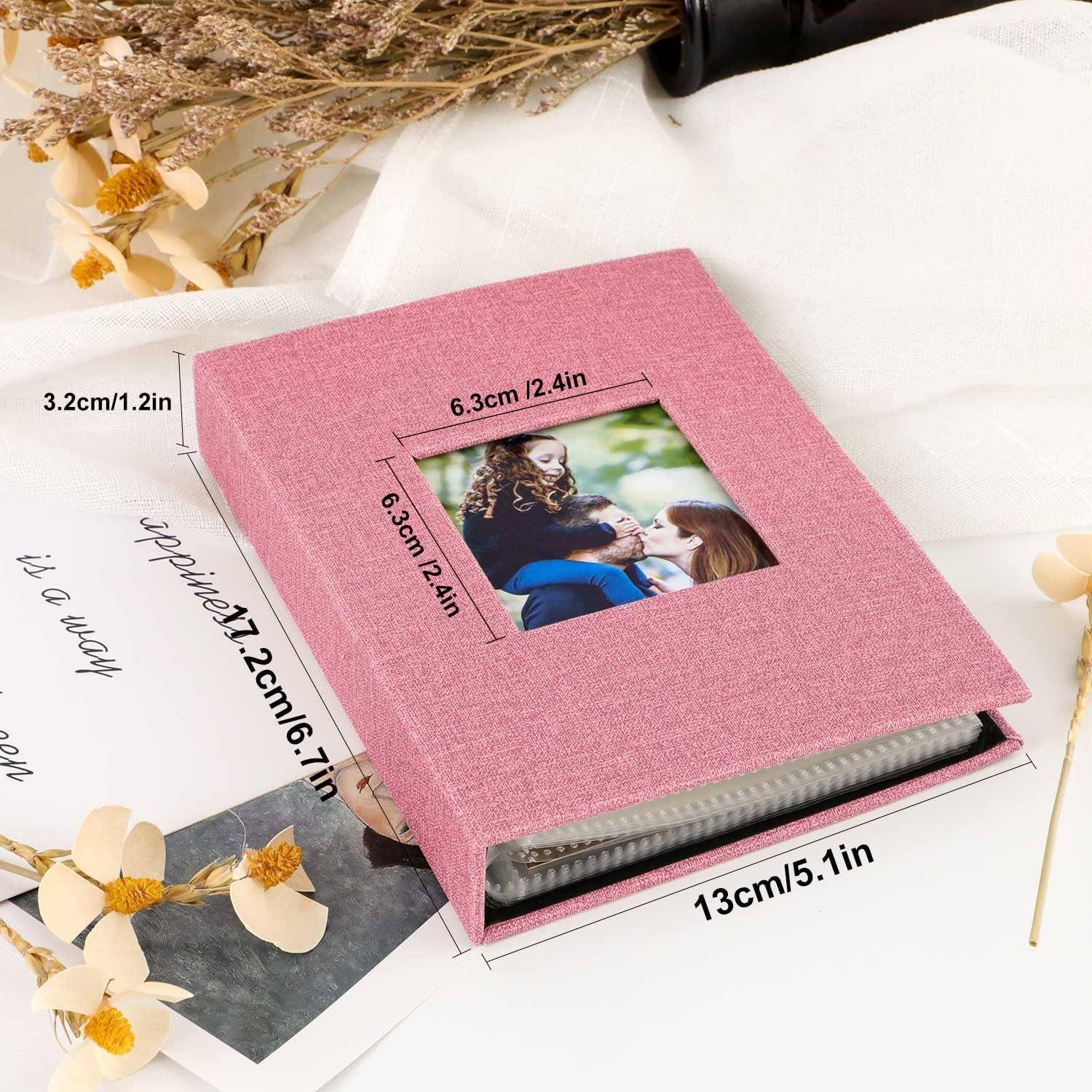 Fotoalbum 10x15cm 50x2 Leinen Einsteckalbum Hochformat Rosa