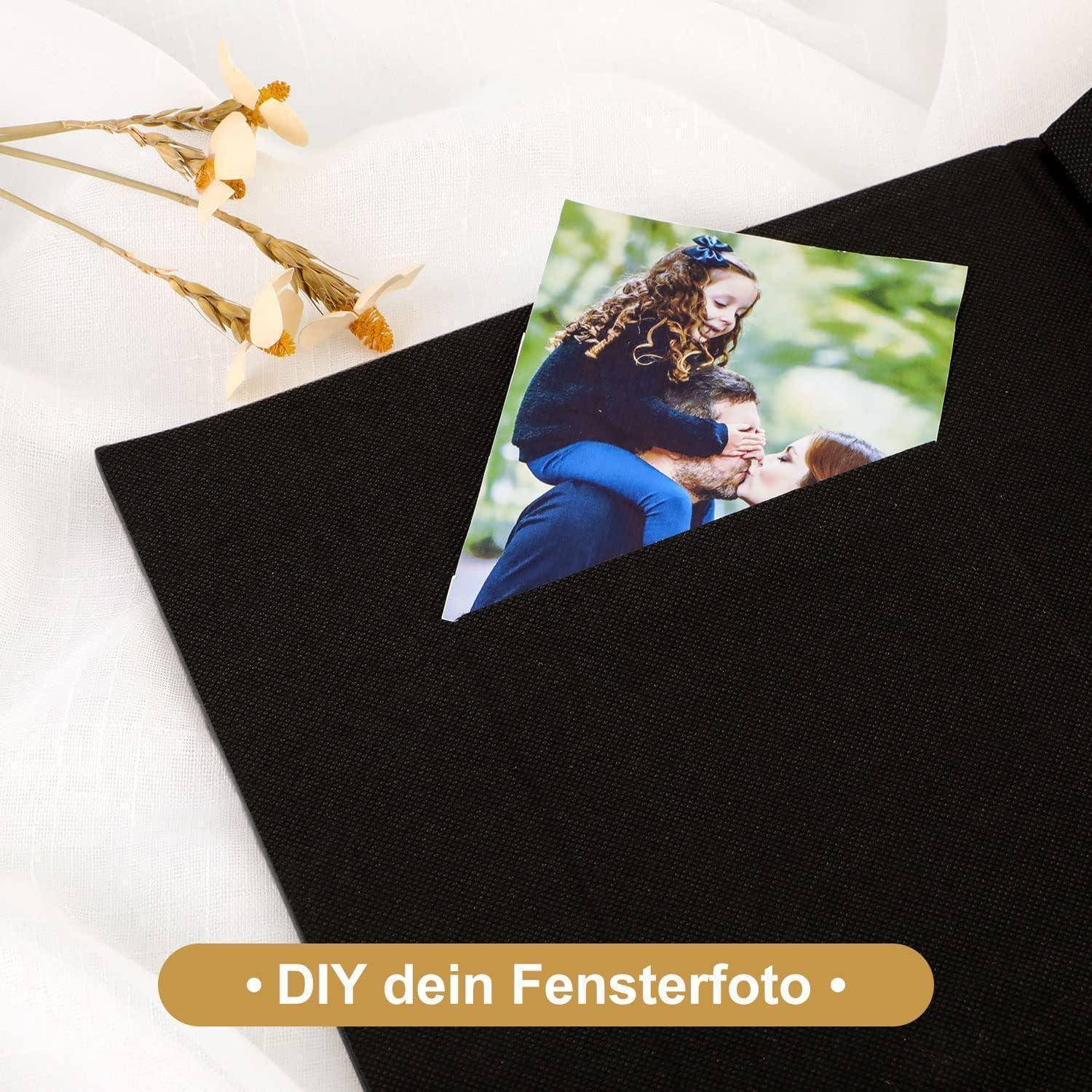 Fotobuch 10x15 Leinen Fotoalbum 300 Taschen Schwarz