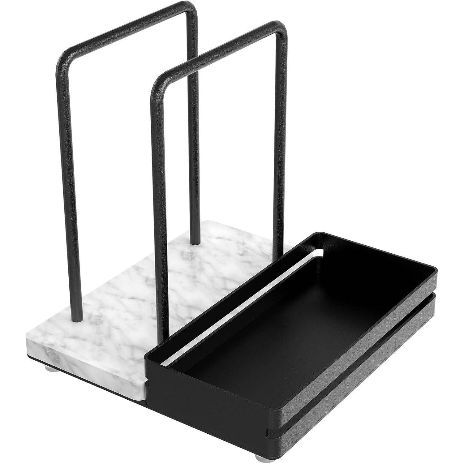 Serviettenhalter Schwarz Metall Marmor Serviettenspender für Tisch