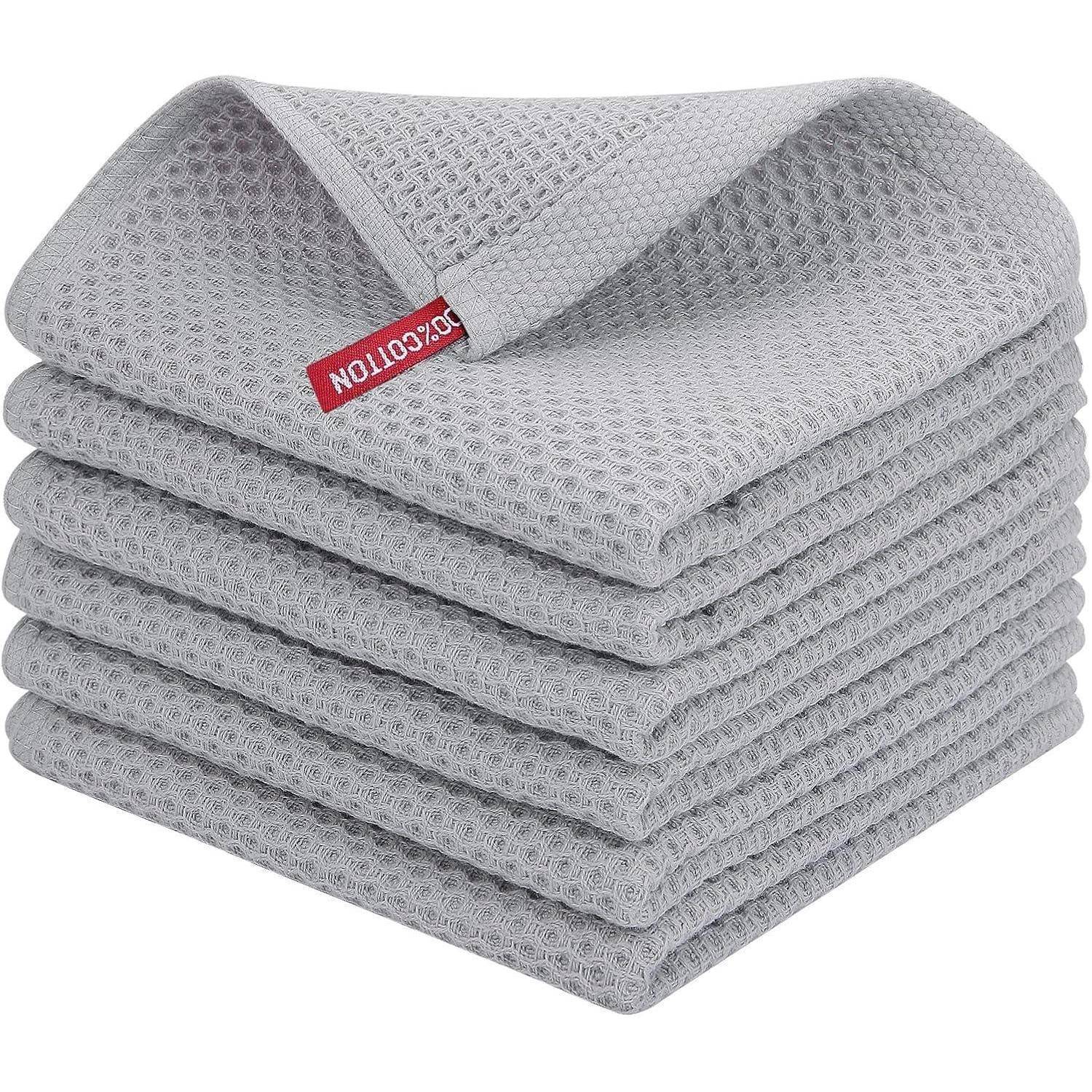 Geschirrtücher 100% Baumwolle 6er Set 30x30cm Weich Saugfähig Premium