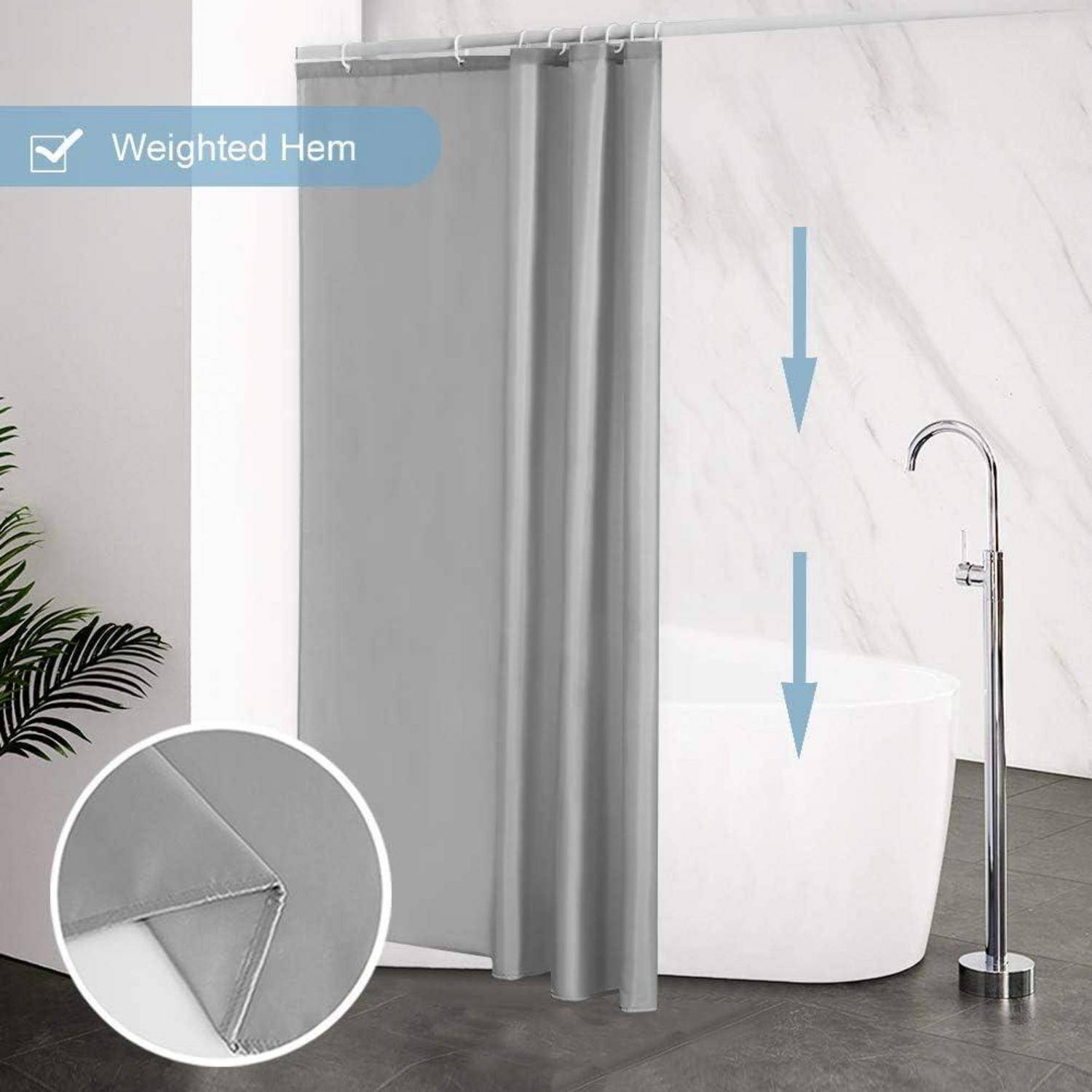 Duschvorhang 120x180 Polyester Textil wasserabweisend