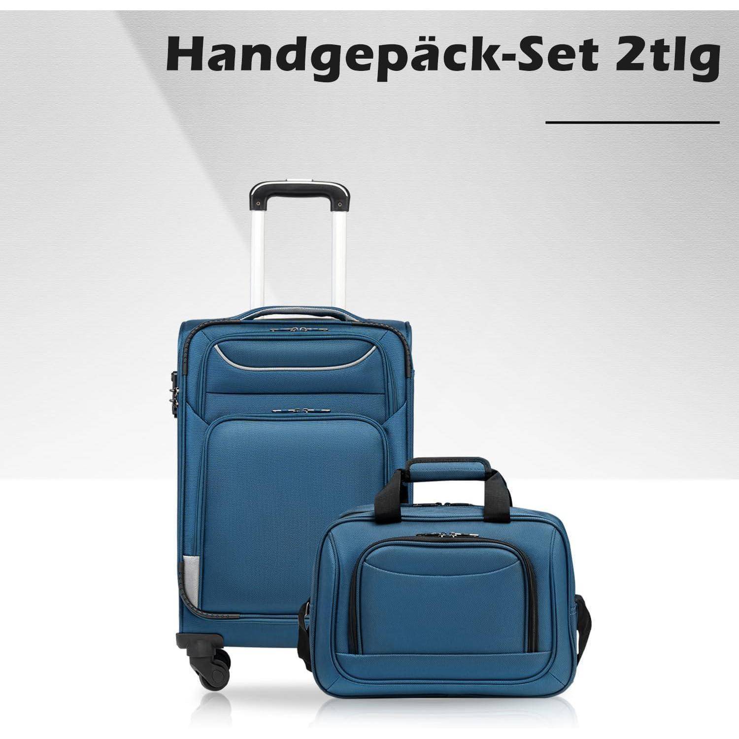 Koffer Reisekoffer Handgepäck TSA-Schloss 4 Rollen Stoffkoffer