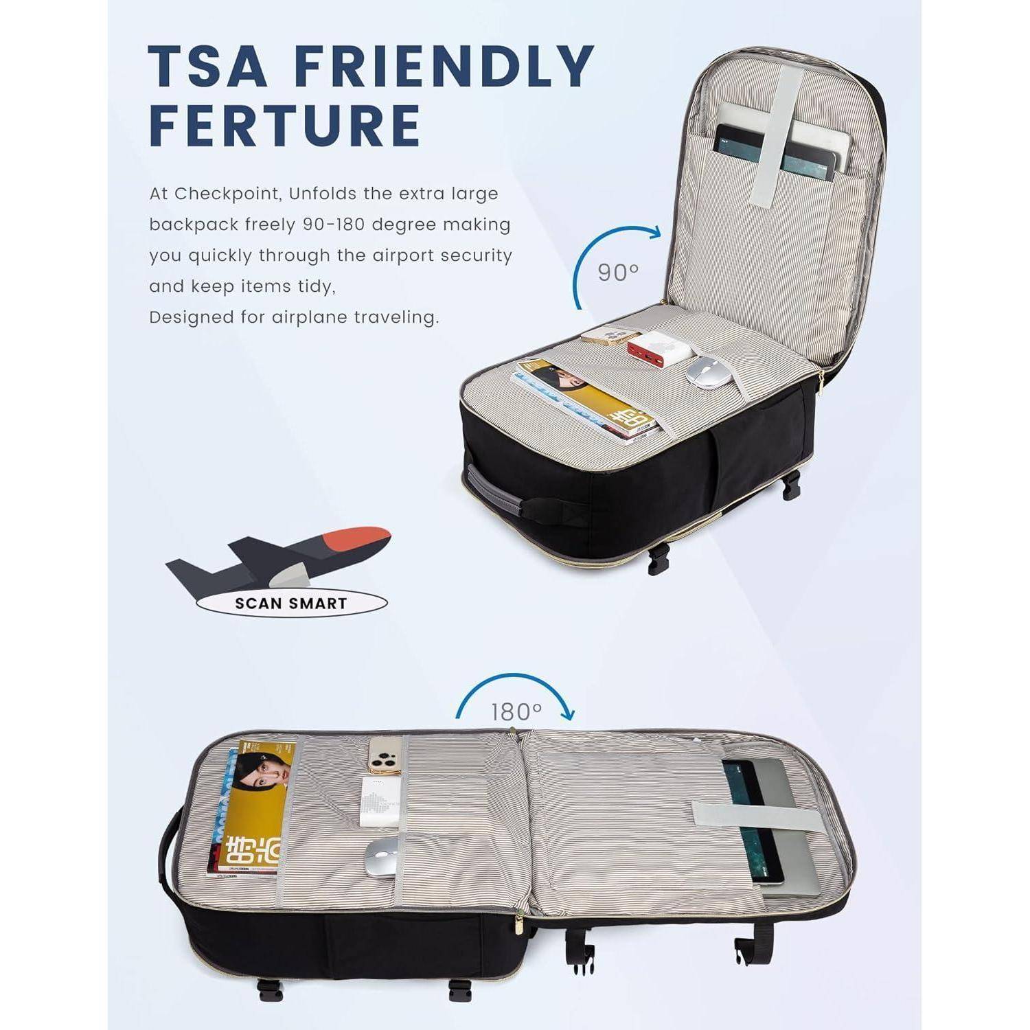 Handgepäck Rucksack 40L wasserdicht Reisetasche Laptop Travel Backpack