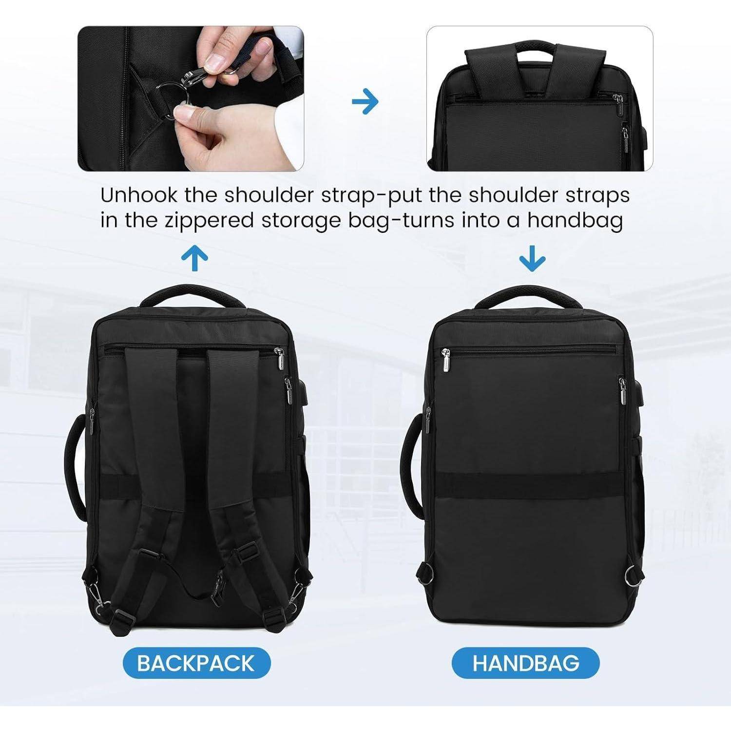 Handgepäck Rucksack Flugzeug Damen Herren Schuhfach 40l 17 Zoll