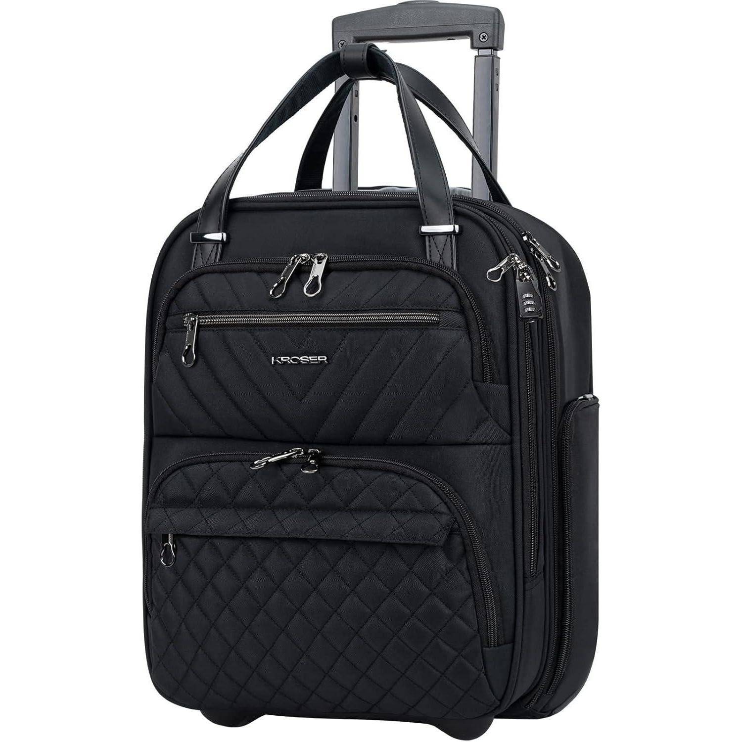 Handgepäck Koffer Trolley 40cm Multifunktional Carry On Schwarz
