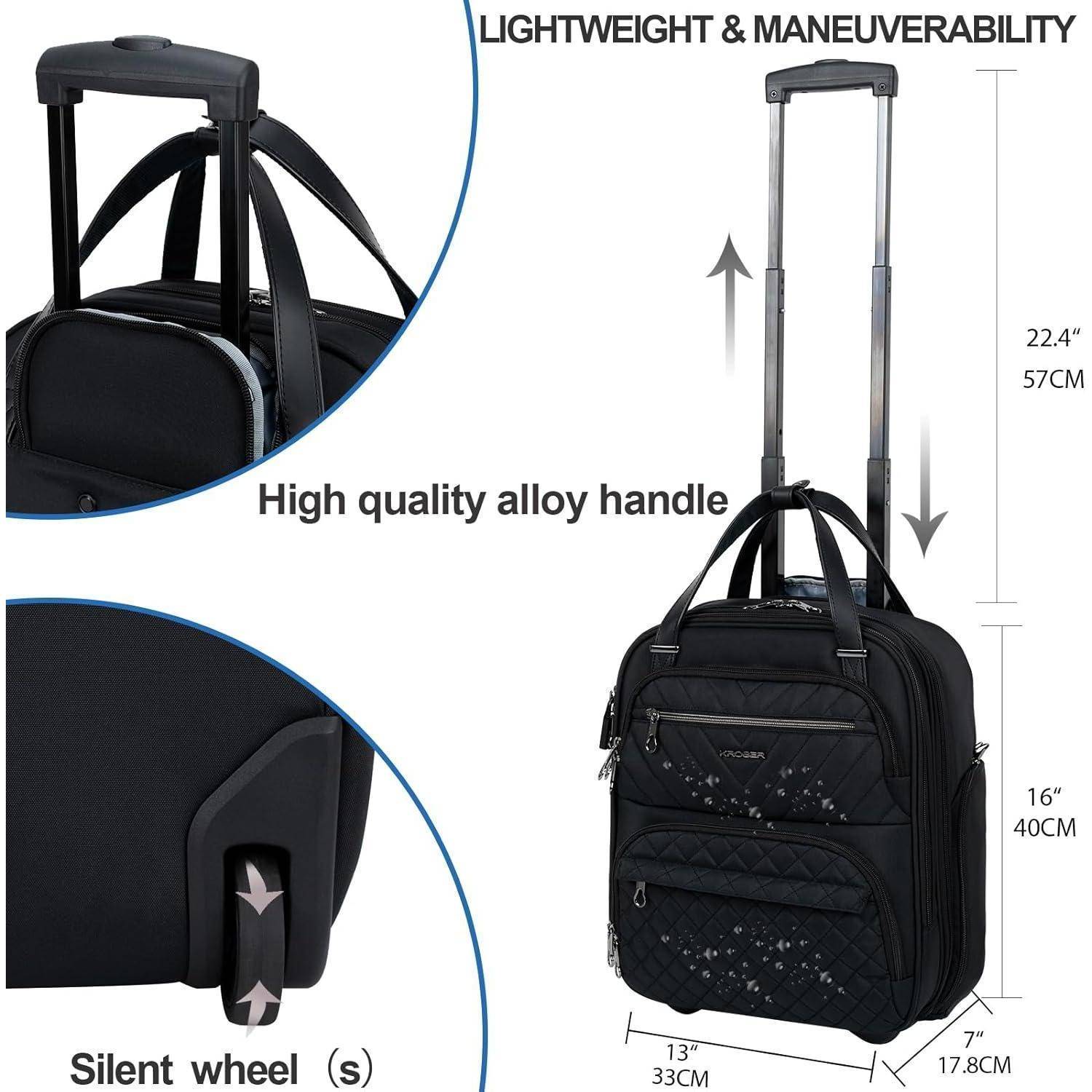 Handgepäck Koffer Trolley 40cm Multifunktional Carry On Schwarz