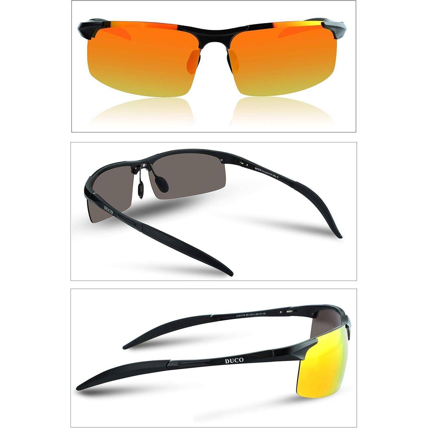 Herren Sportbrille Polarisierte Sonnenbrille Al-Mg Metallrahmen UV400