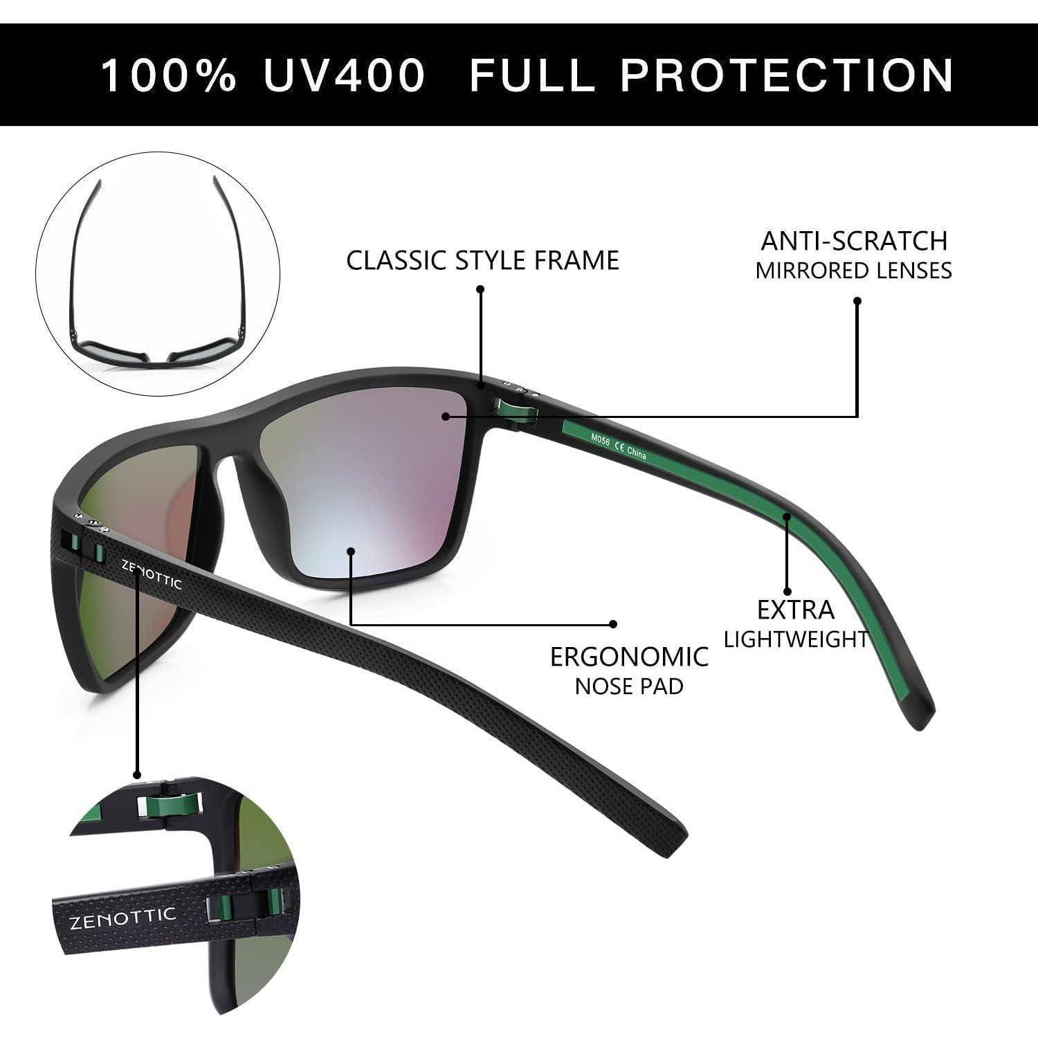 Polarisierte Sonnenbrille Herren TR90 Rahmen UV400 Schutz Quadrat