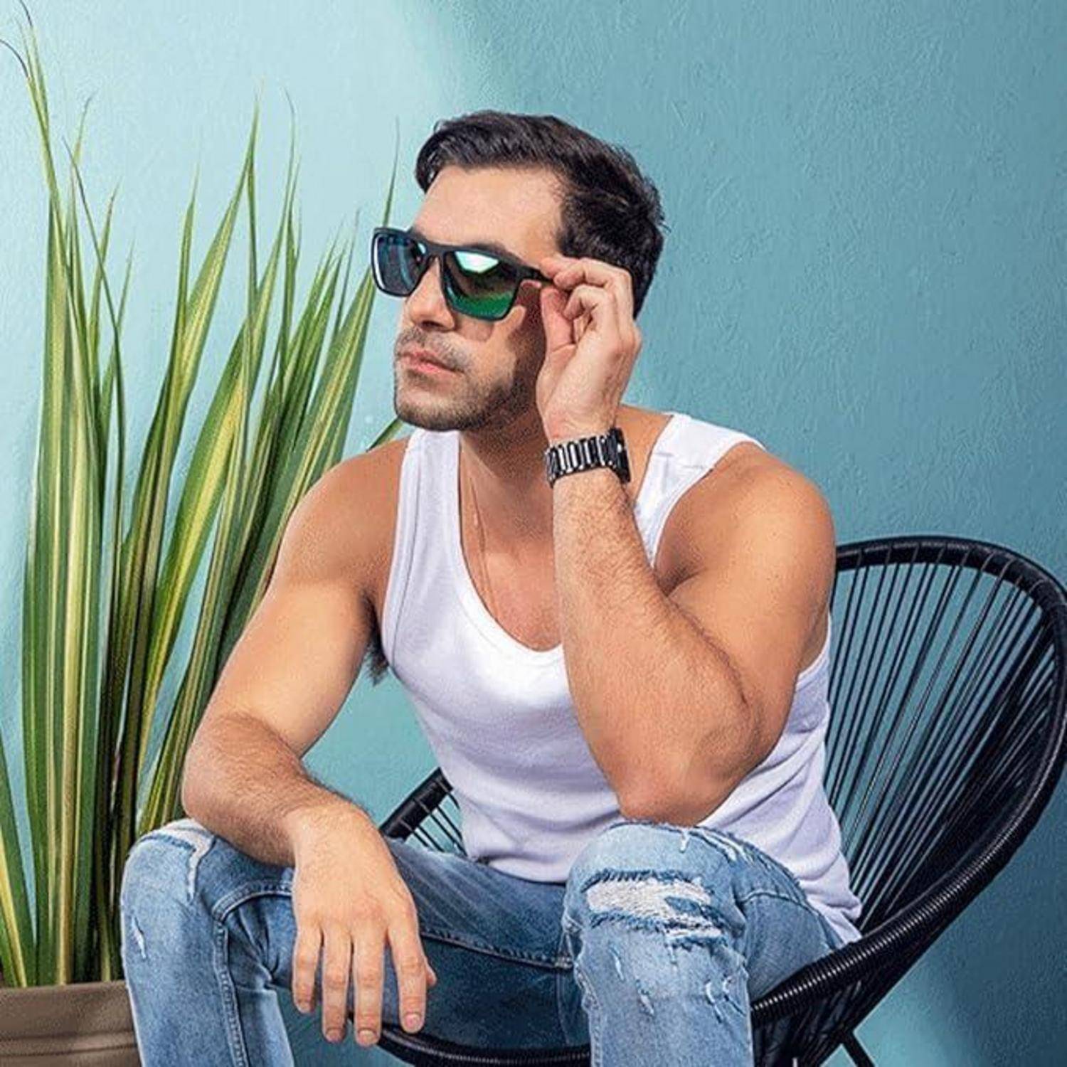 Polarisierte Sonnenbrille Herren TR90 Rahmen UV400 Schutz Quadrat