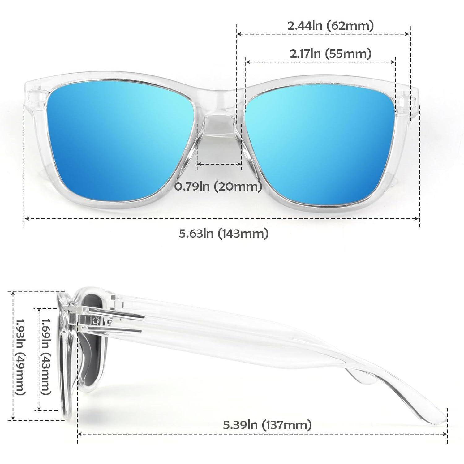 Sonnenbrille Polarisiert UV400 Retro Eckig Verspiegelt CAT 3 CE