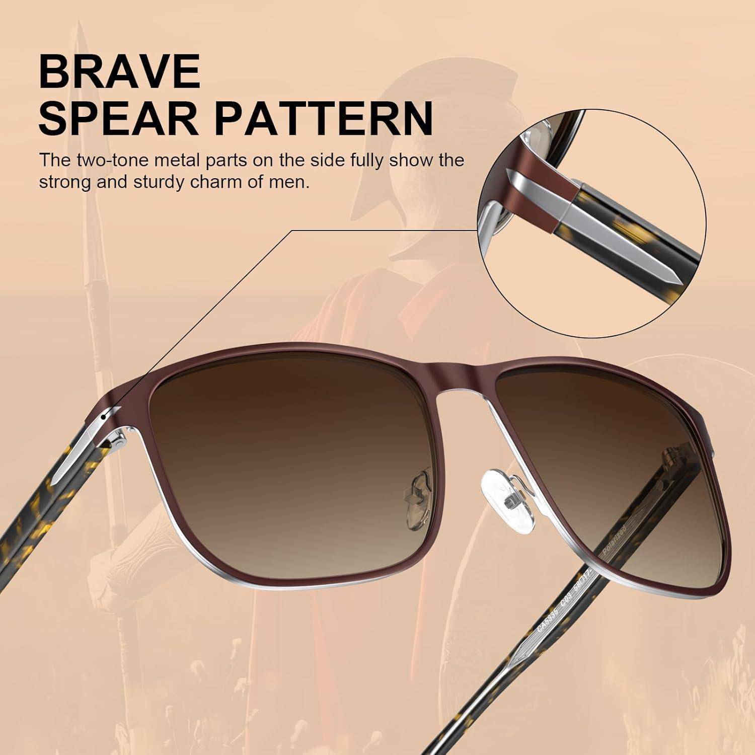 Herren Sonnenbrille Polarisierte UV400 Schutz Metallrahmen Sport