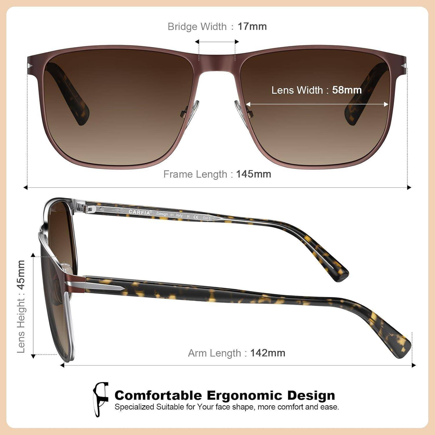 Herren Sonnenbrille Polarisierte UV400 Schutz Metallrahmen Sport