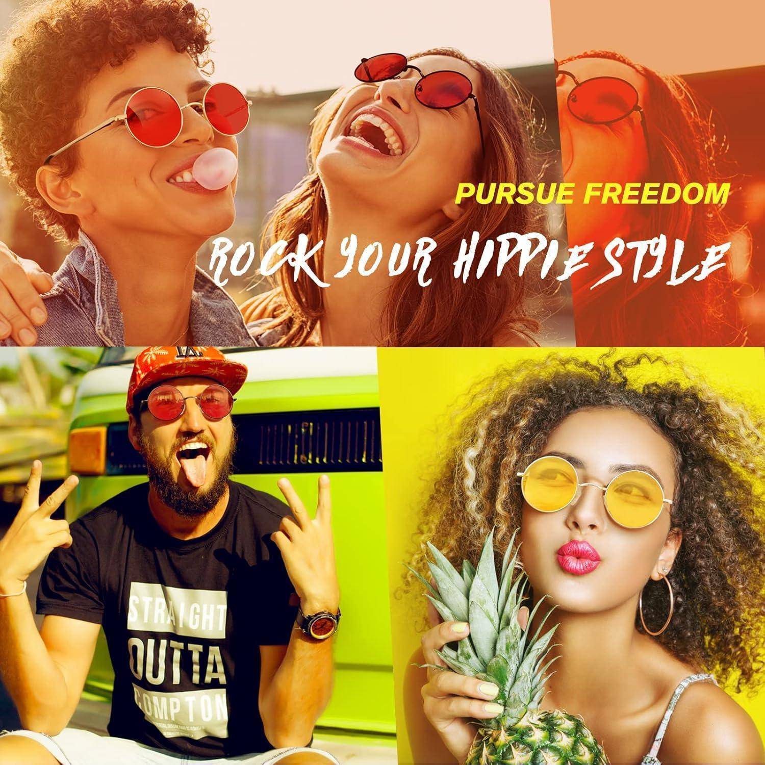 Retro Polarisierte Hippie Sonnenbrille Rund UV400 CE-Kat 3