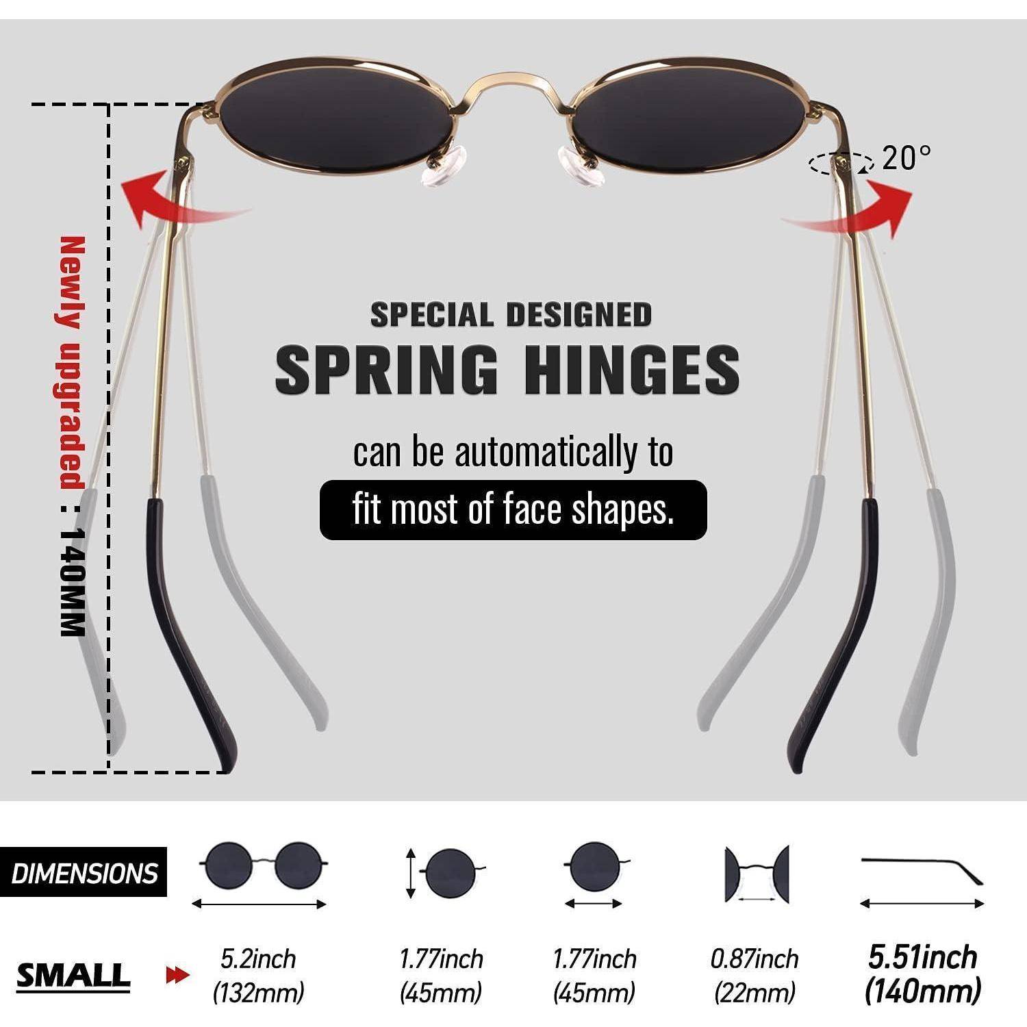 Sonnenbrille Herren Damen Retro Rund Polarisiert 100% UV-Schutz Kleine