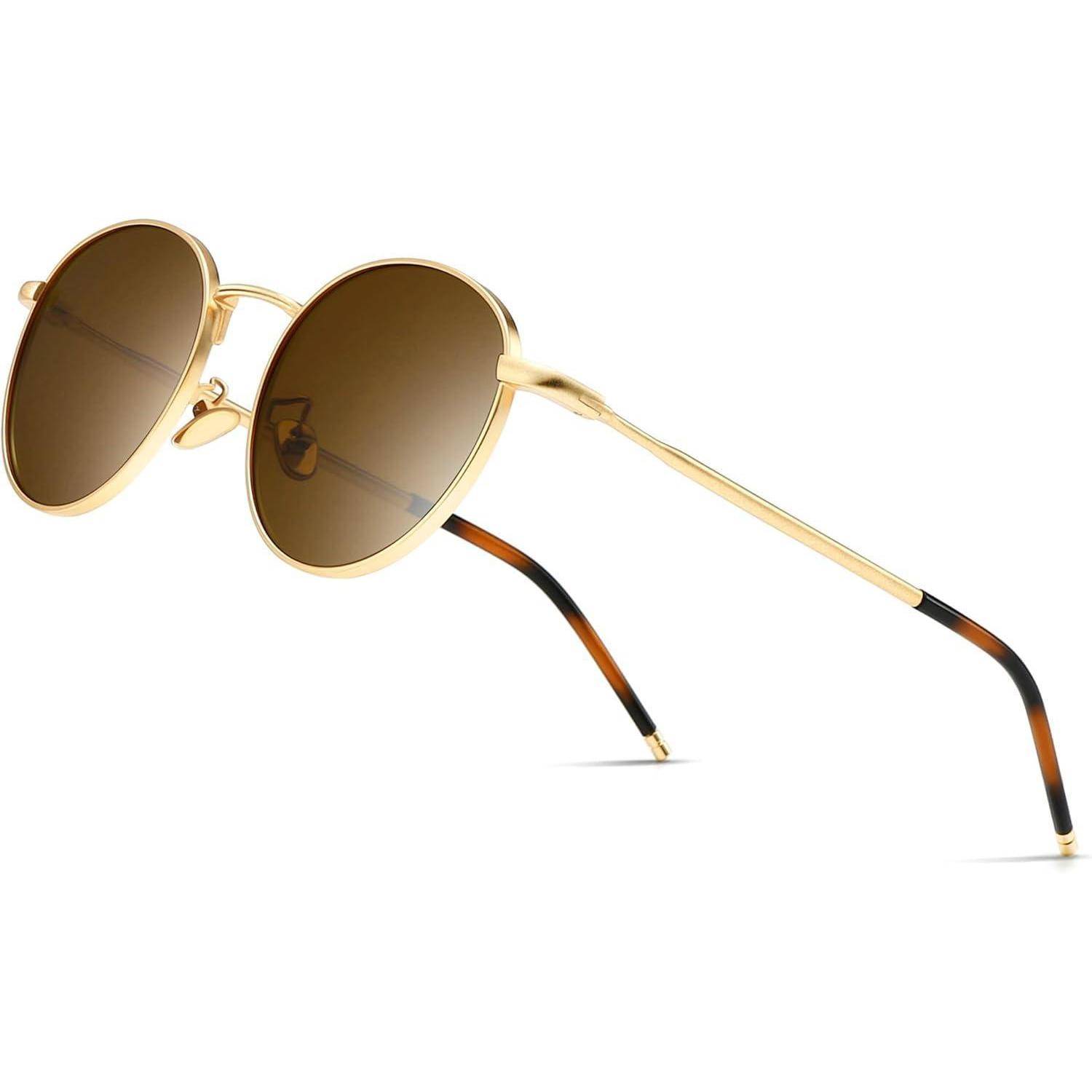 Runde Vintage Polarisierte Sonnenbrille Retro Metallrahmen UV400