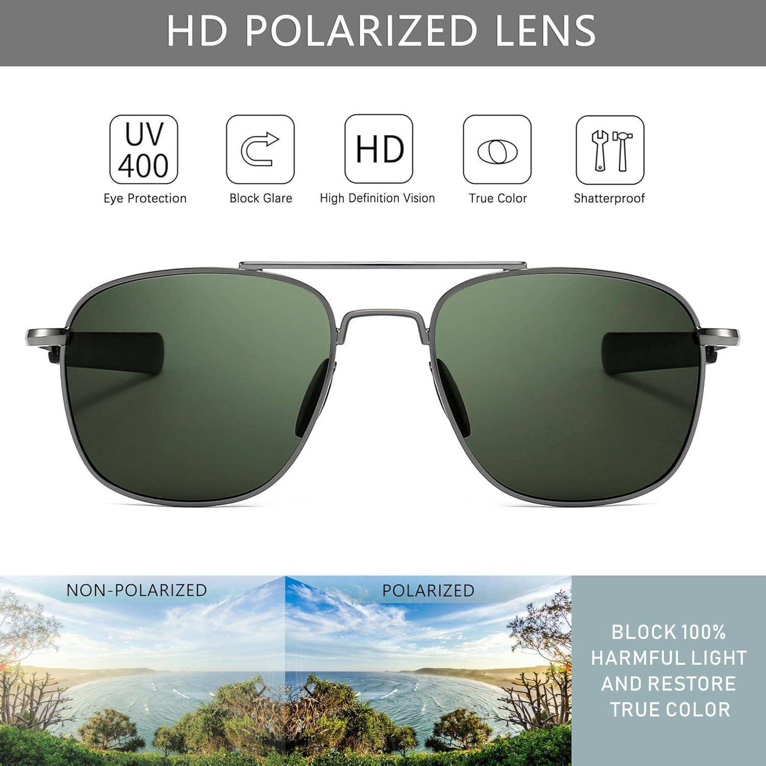 Herren Militär Polarisierte Sonnenbrille Pilot Style mit