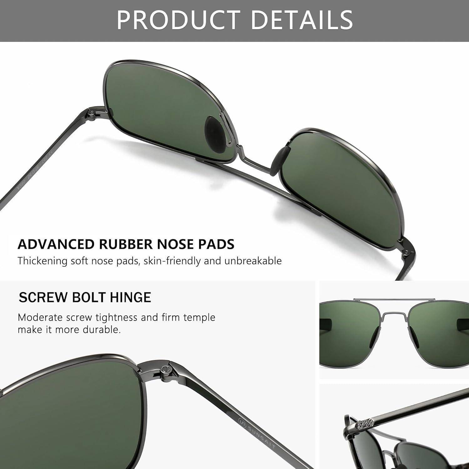 Herren Militär Polarisierte Sonnenbrille Pilot Style mit