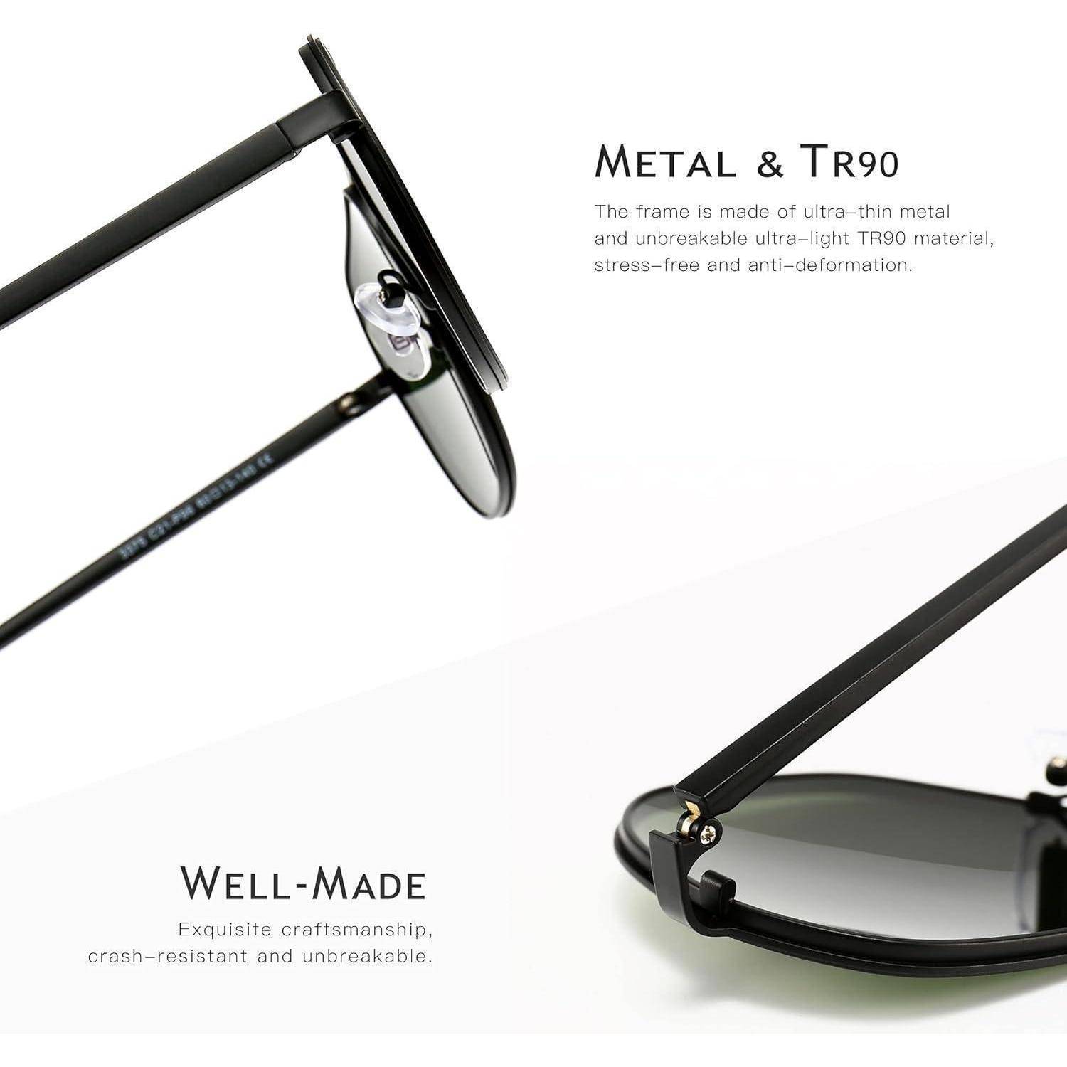Polygon Sonnenbrille Herren polarisiert quadratisch Retro Pilot UV400