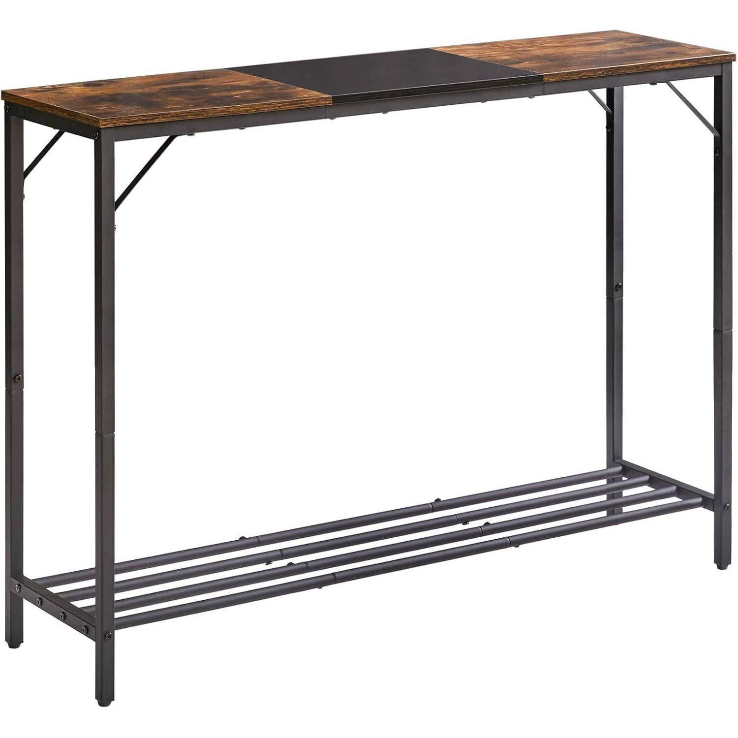 Konsolentisch Spleißdesign Eingangstisch Regalen 107×30×78CM Rustikal