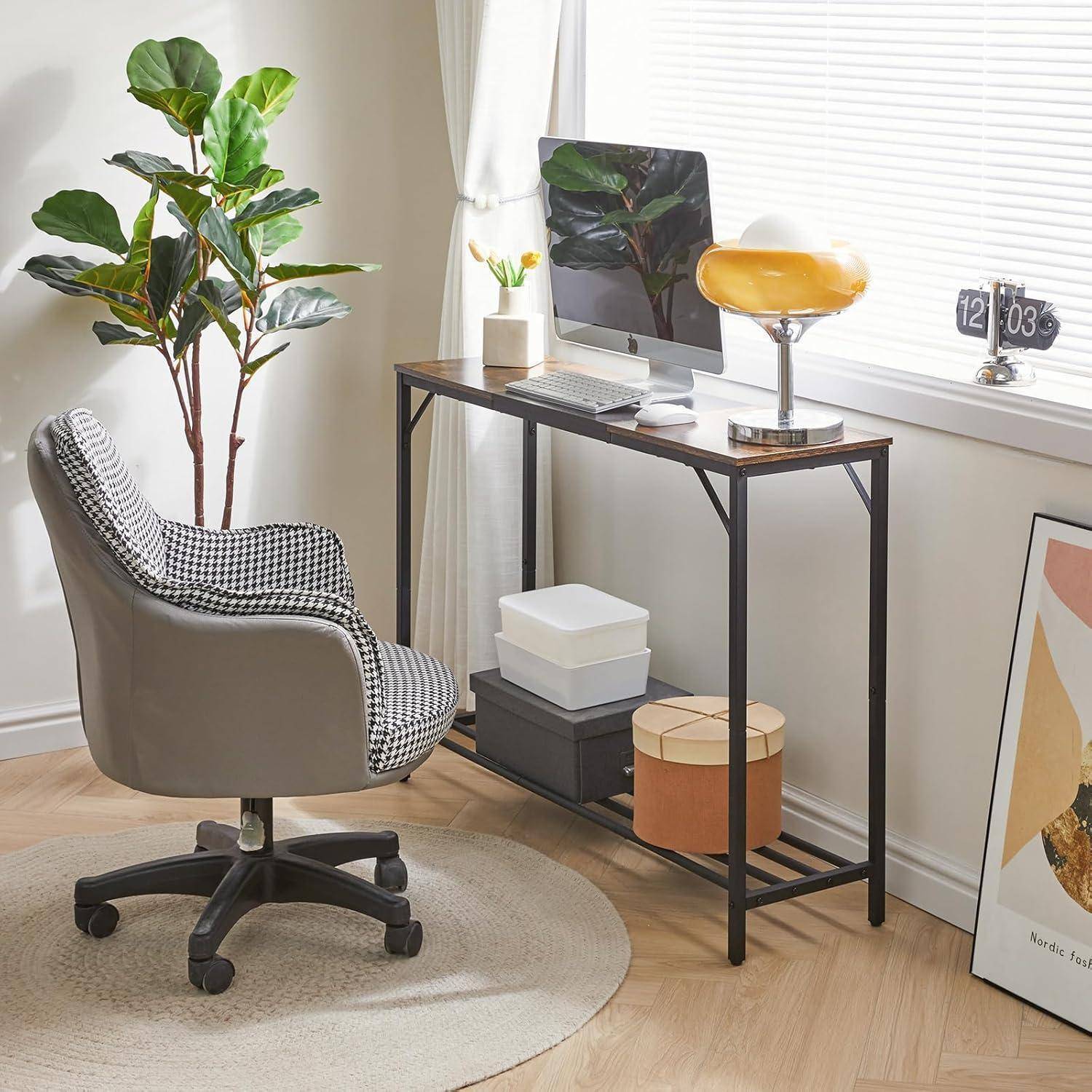Konsolentisch Spleißdesign Eingangstisch Regalen 107×30×78CM Rustikal
