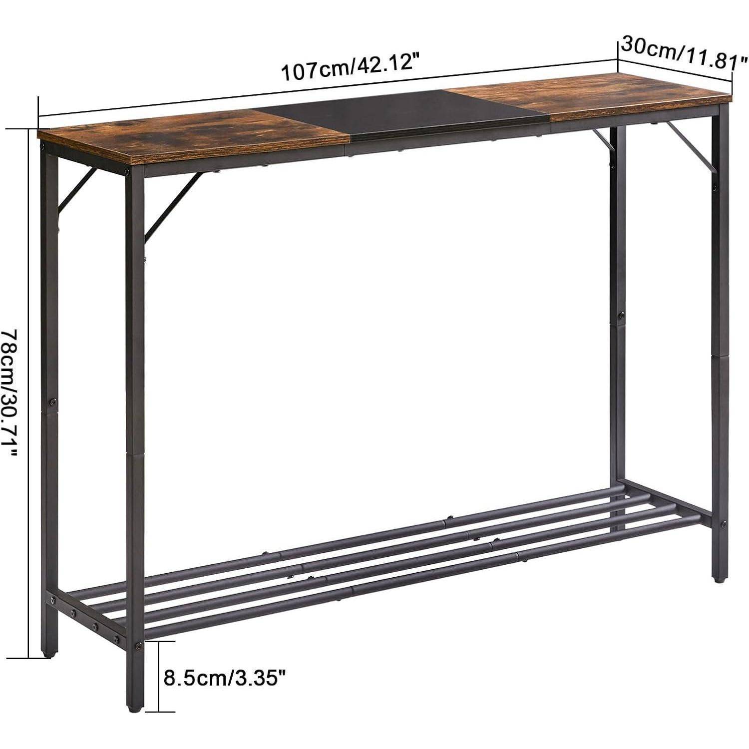 Konsolentisch Spleißdesign Eingangstisch Regalen 107×30×78CM Rustikal