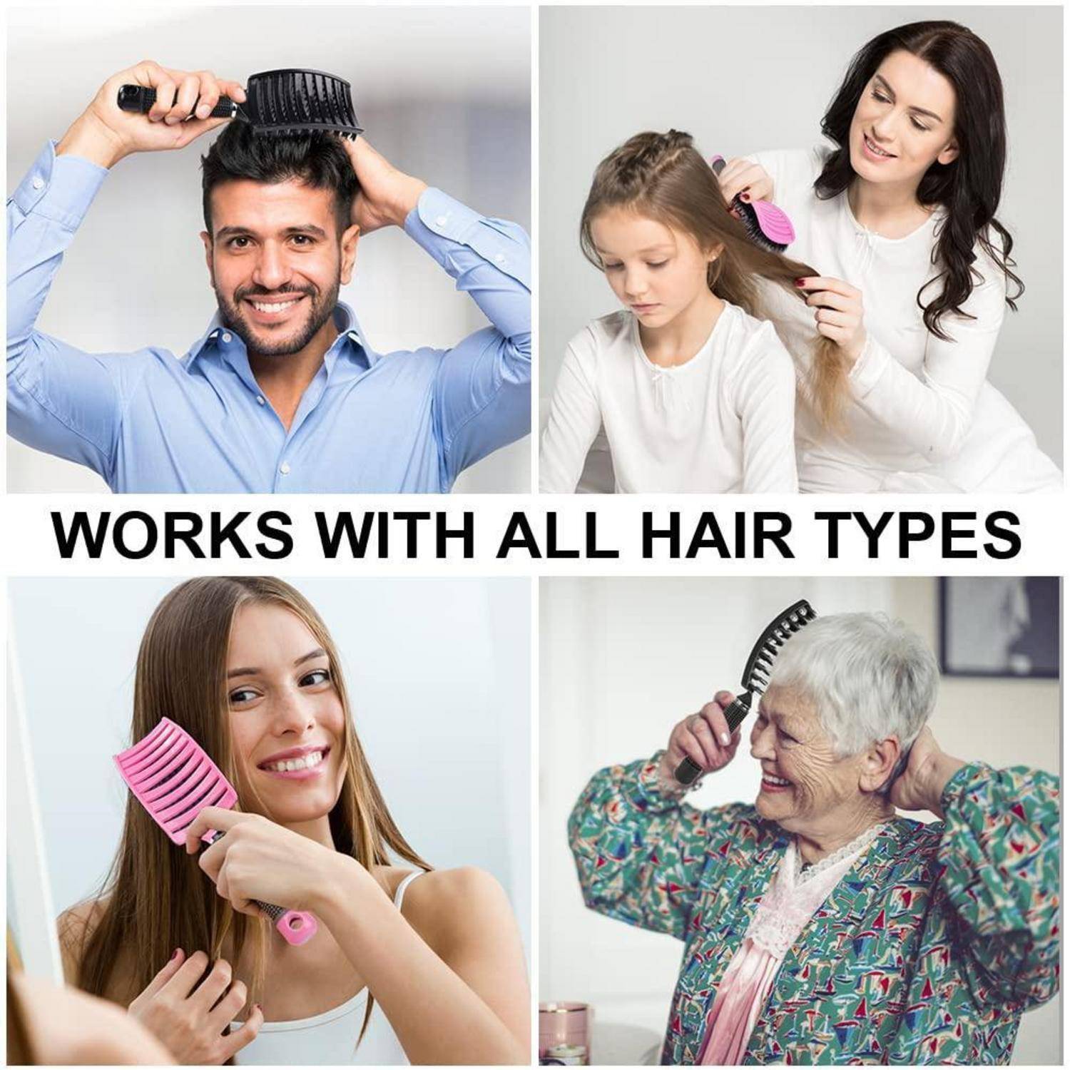 Professionelle Entwirrungsbürste mit Wildschweinborsten für