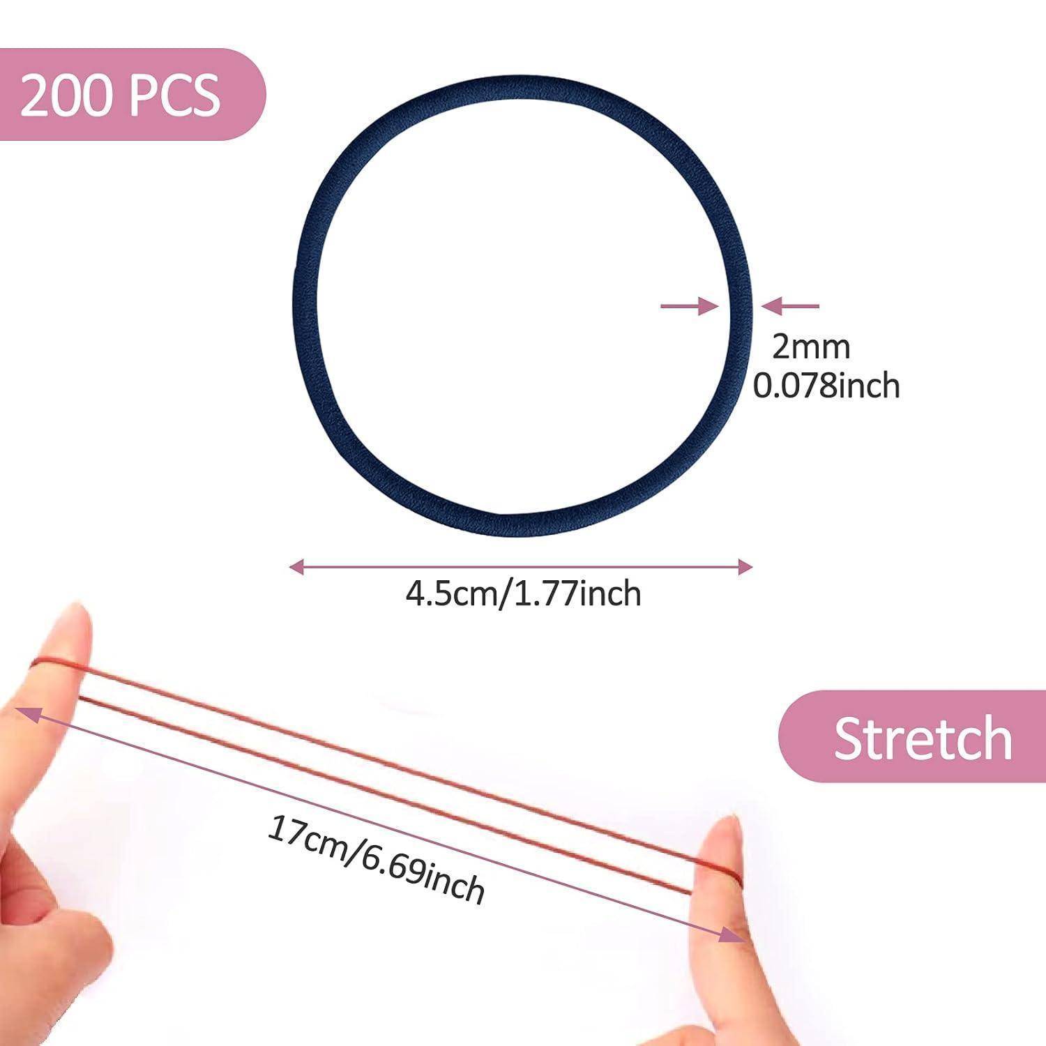 200 Stück Mädchen Haargummis 4.5 cm Mehrfarbig Elastische Zopfgummis