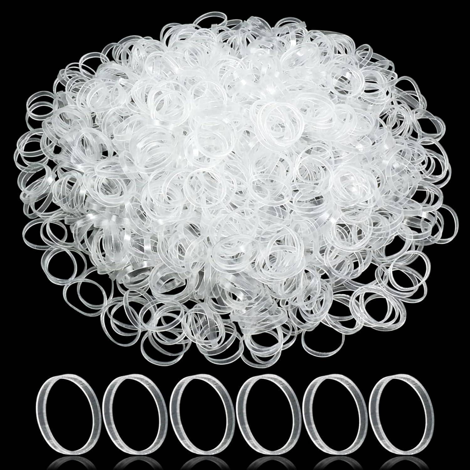 1000 Stück Transparente Elastische Mini Haargummis Mädchen Zöpfe