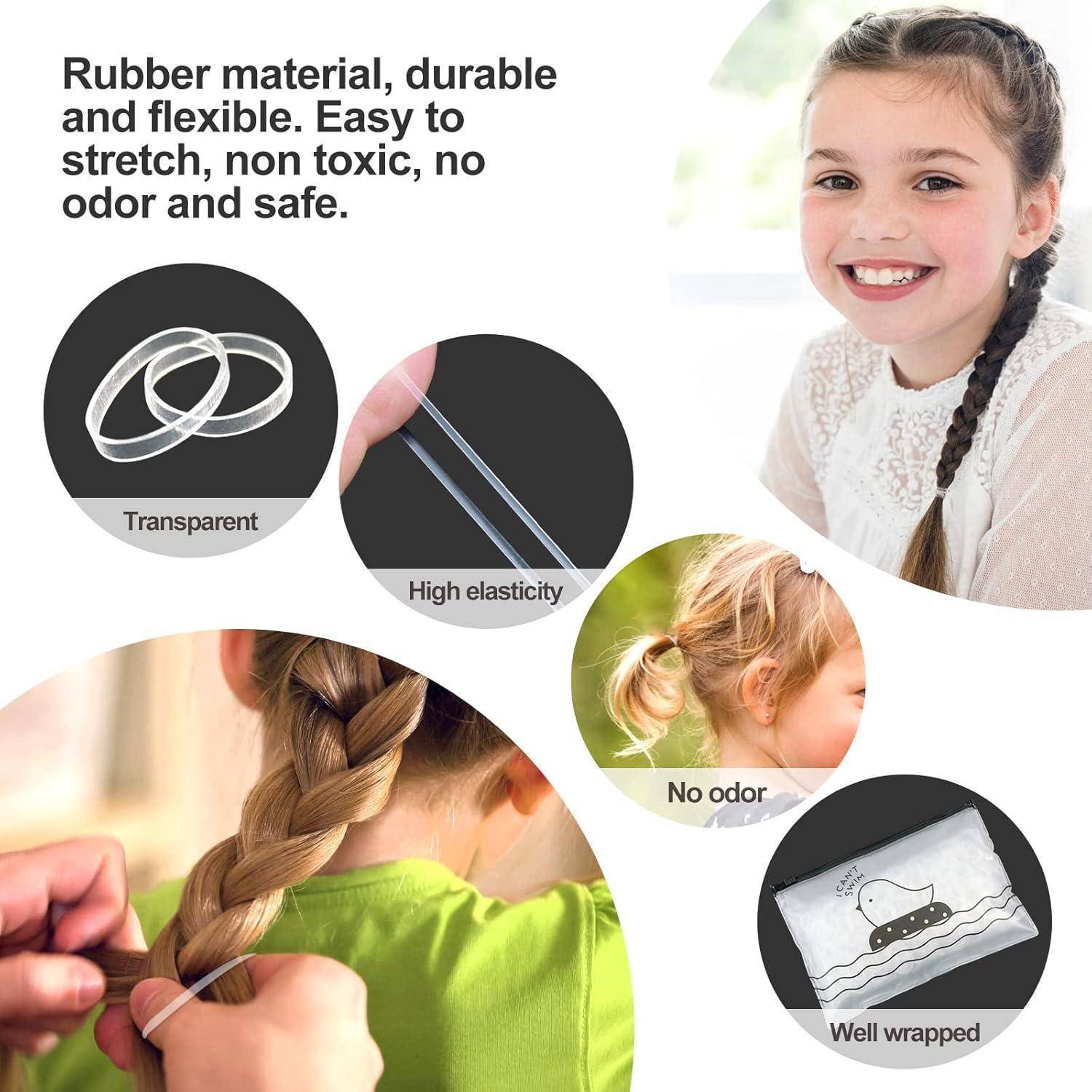 1000 Stück Transparente Elastische Mini Haargummis Mädchen Zöpfe