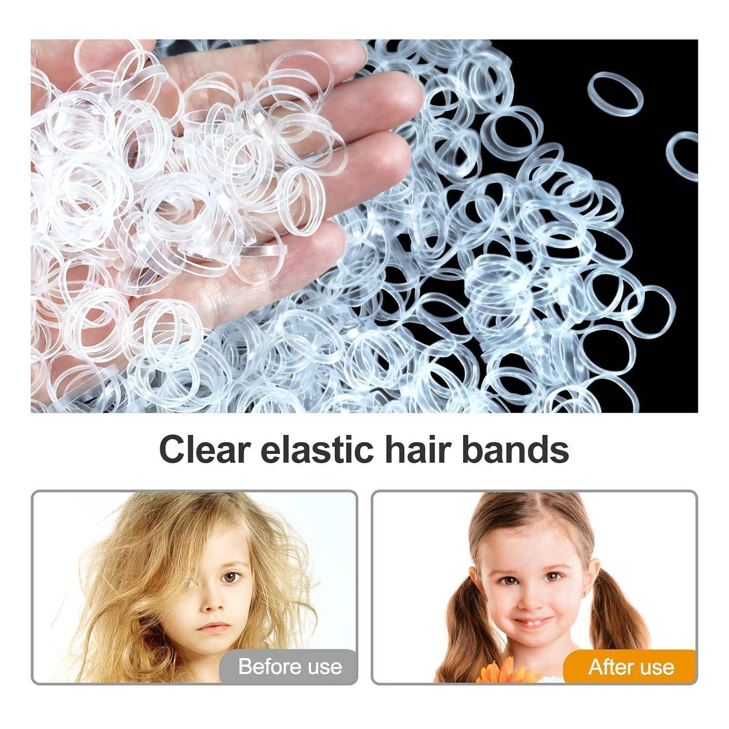 1000 Stück Transparente Elastische Mini Haargummis Mädchen Zöpfe