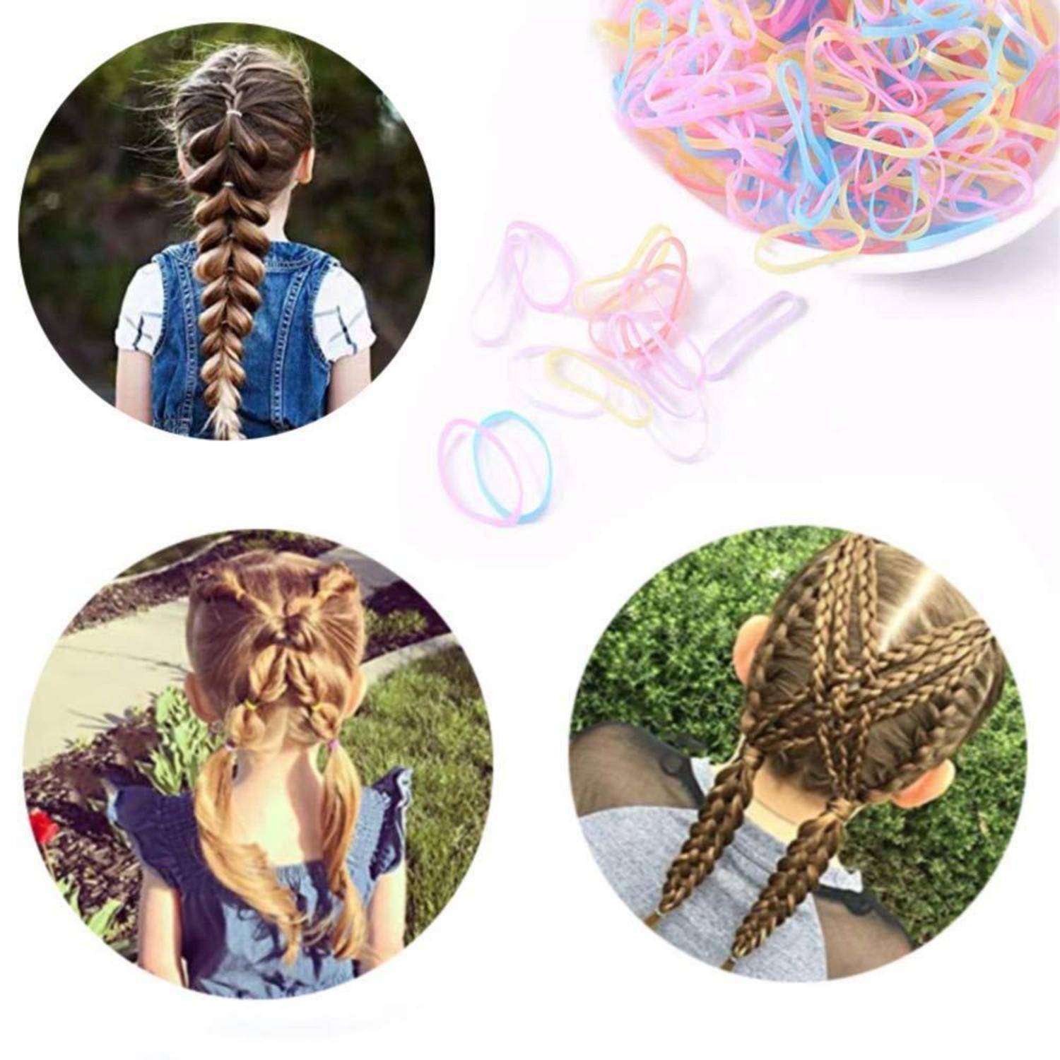 Mini Haargummis 1000 Stück Mädchen Elastic Hair Ties Haarband