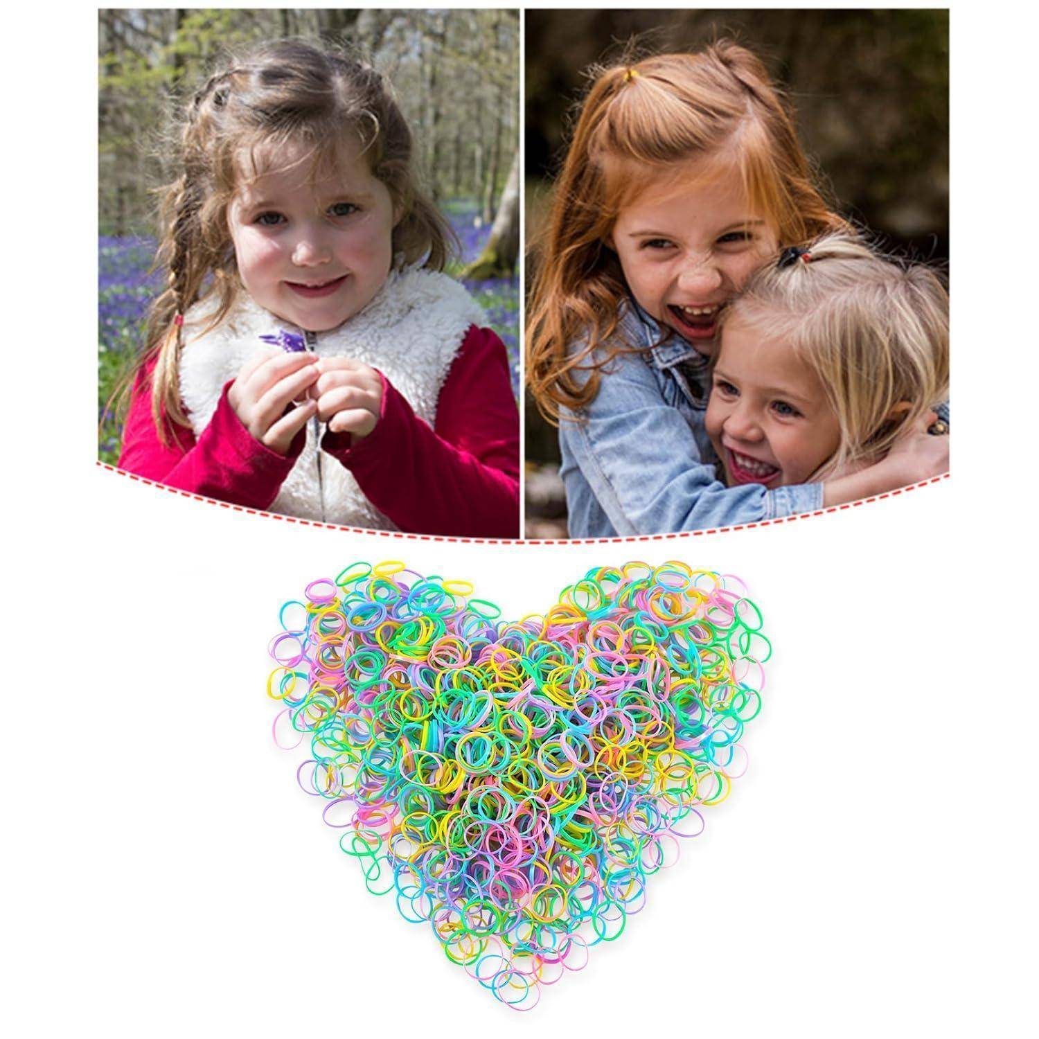 Mini Haargummis 1000 Stück Mädchen Elastic Hair Ties Haarband