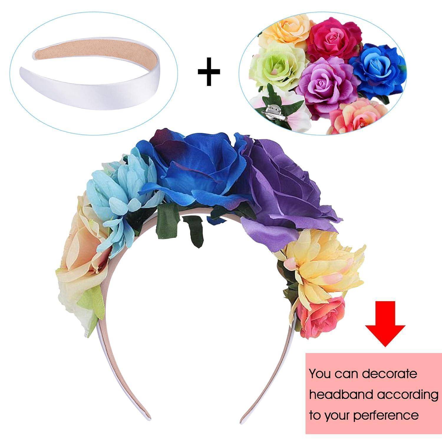 12er Set Satin Haarreifen 3cm breit in 12 Farben, DIY Stirnbänder für