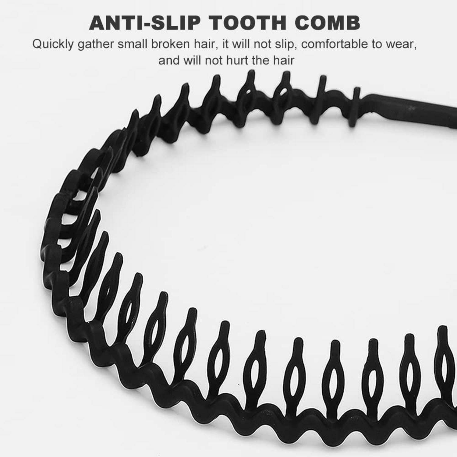 Haarband Elastisches Haarreifen Männer 4er Pack Schwarz Rutschfest