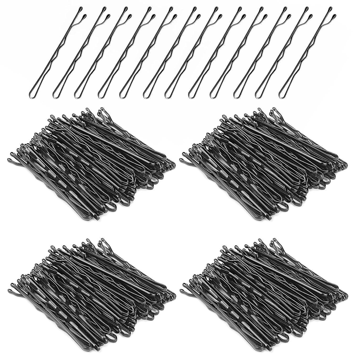 Haarnadeln Metall 200 Stück Wellenform Bobby Pins 5 cm Schwarz