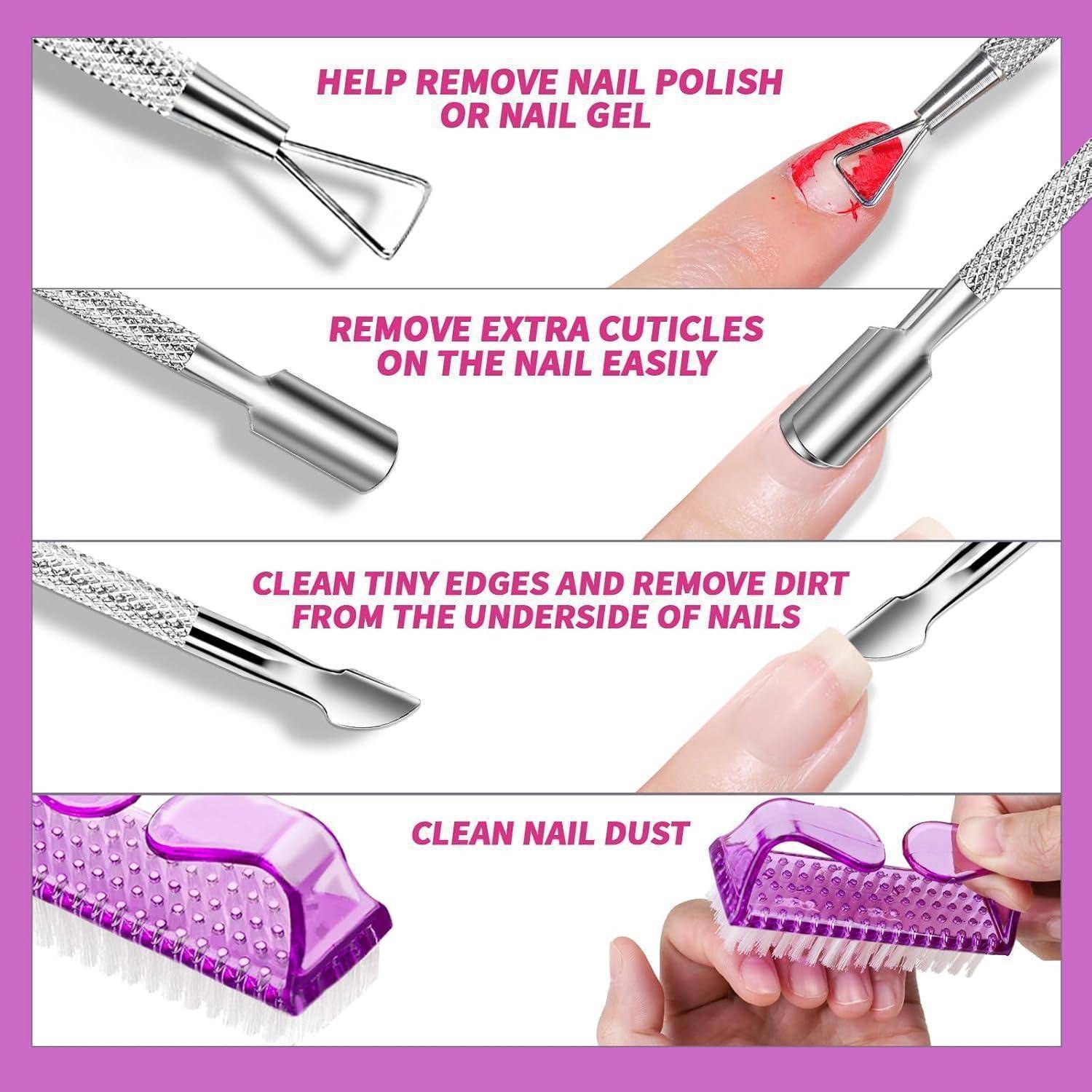 Nagellackentferner Werkzeuge Set Nagel Clips Lila Wattepads 100ML