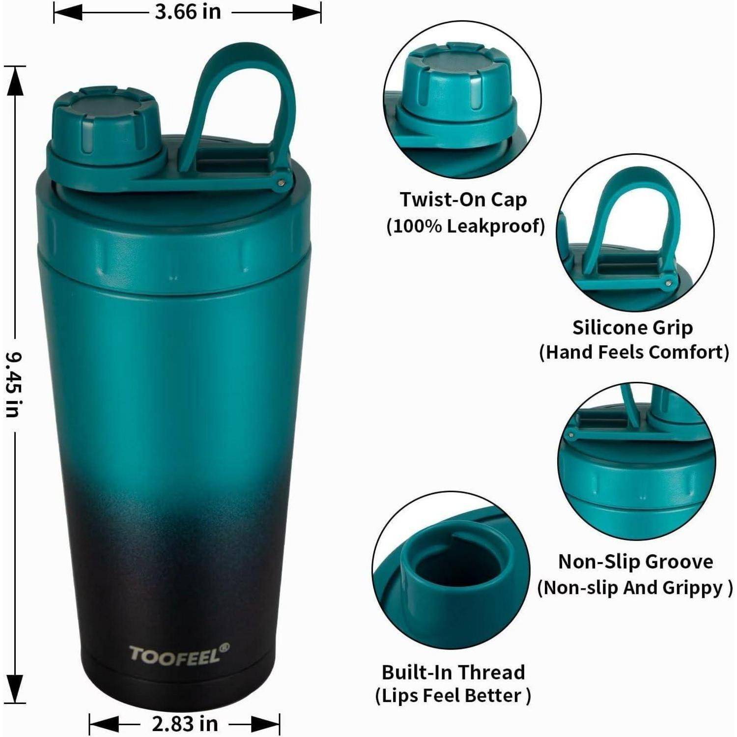 Edelstahl Shaker Flasche doppelwandig isoliert Protein Shaker Becher