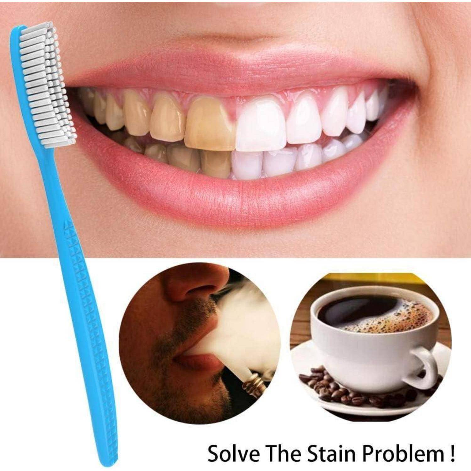 Extra Hard & Firm Zahnbürste Großer Langkopf Whitening 4er-Pack