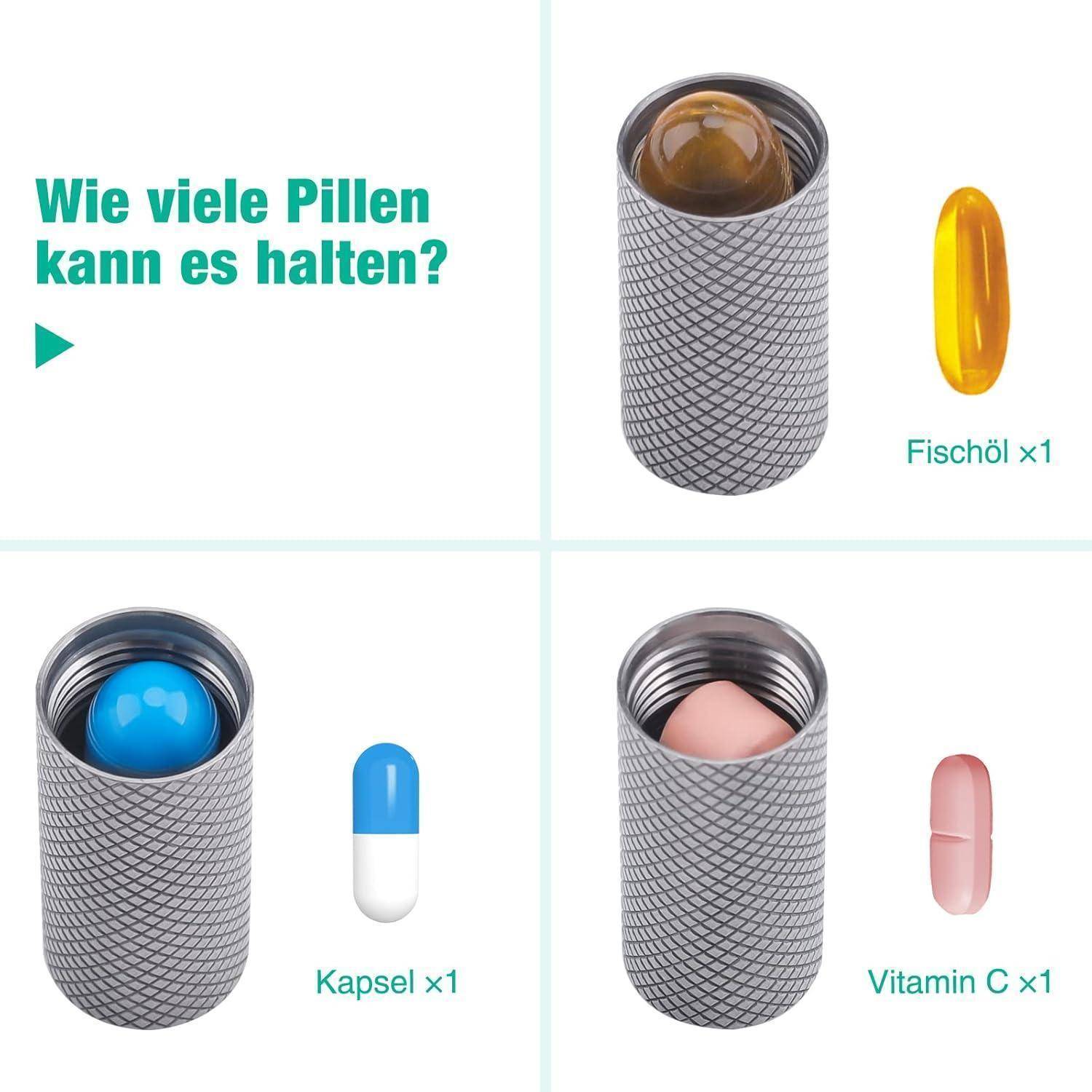 Mini Titan Pillendose Schlüsselanhänger wasserdicht für
