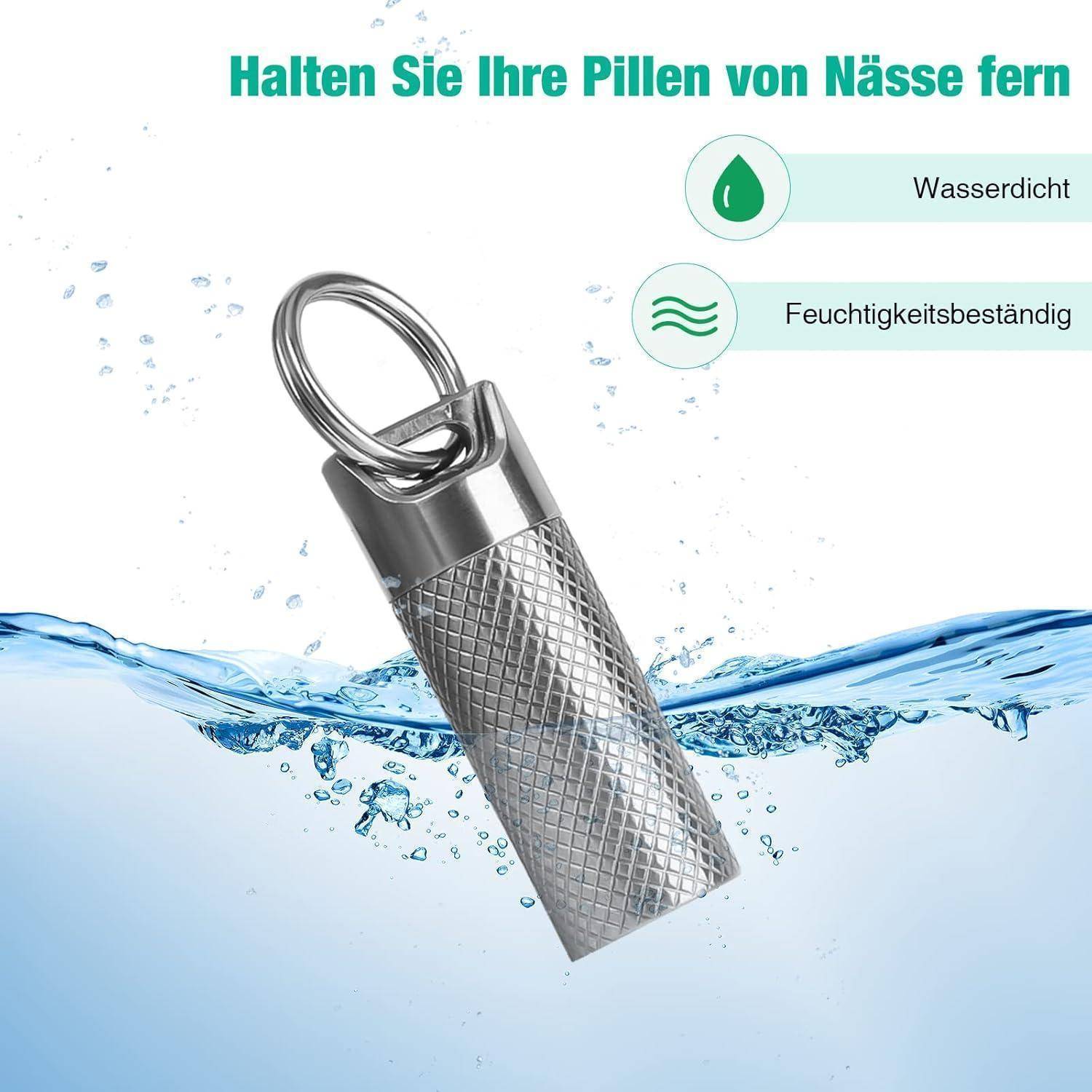 Mini Titan Pillendose Schlüsselanhänger wasserdicht für