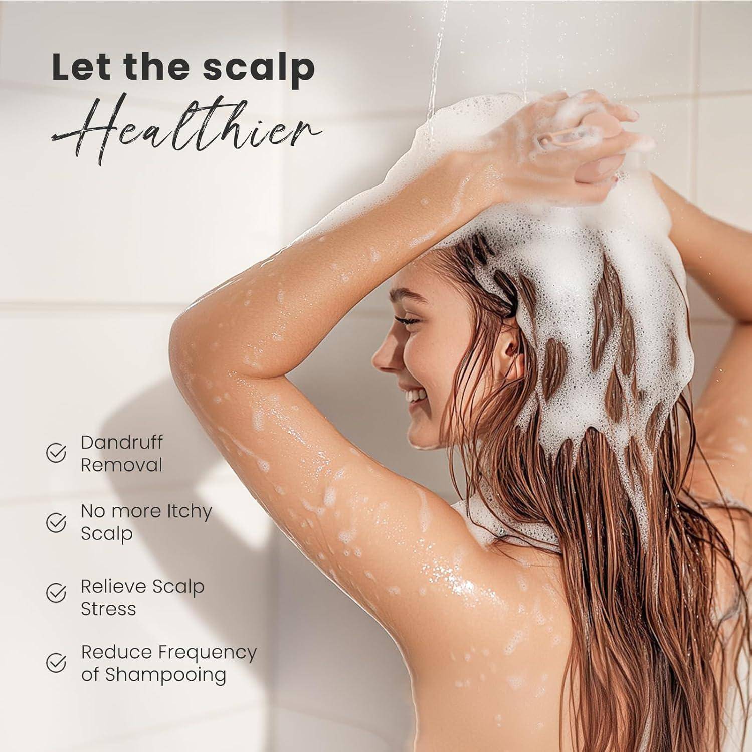 Silikon Kopfhaut Massagebürste für Haarwachstum und Peeling, Shampoo