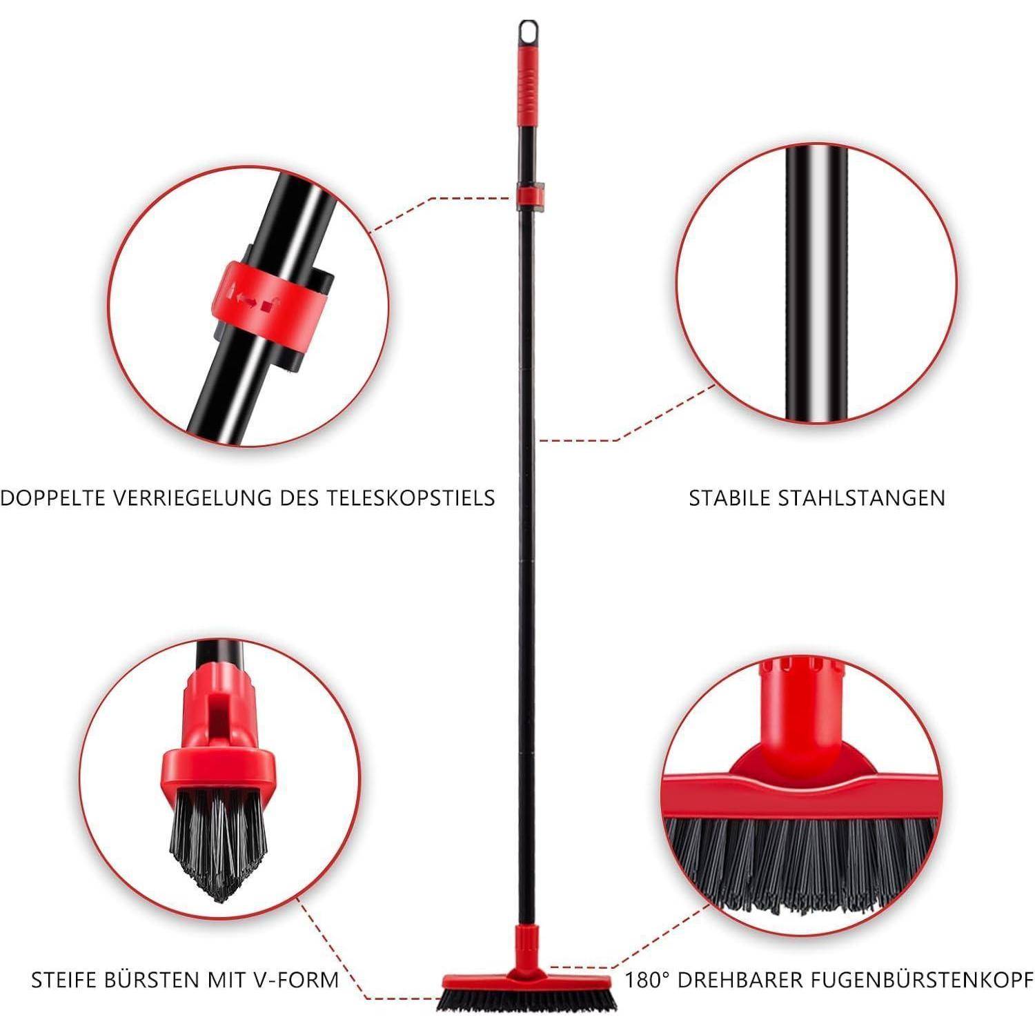 V-förmige Fugenbürste 132cm Lang Bodenschrubber mit Steifen Bürsten