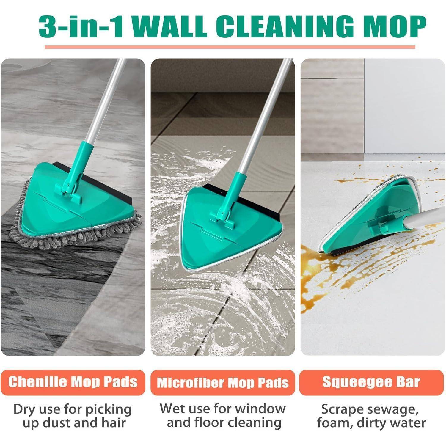 Bodenwischer Wischmopp 200CM Lang Griff 3-In-1 Mop 6 Ersatz Pads