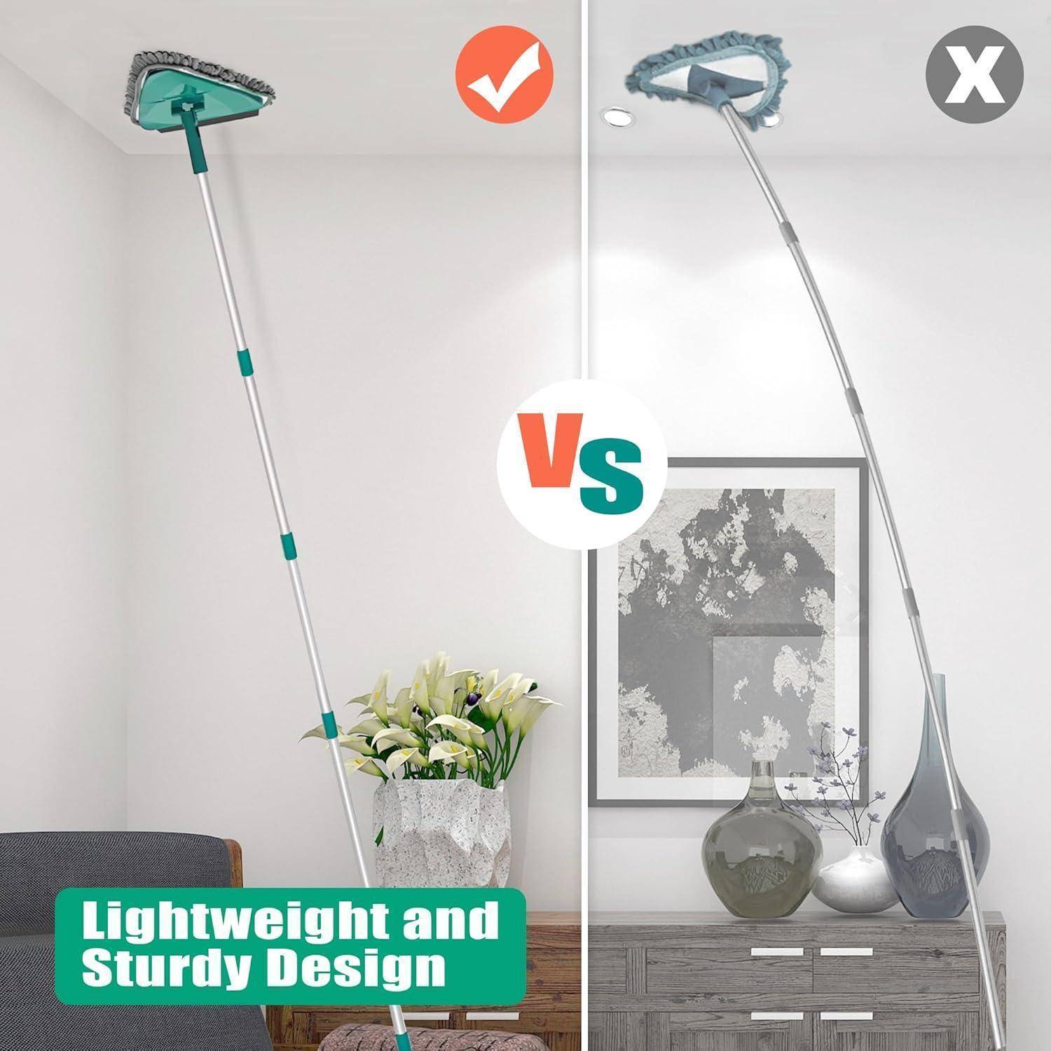 Bodenwischer Wischmopp 200CM Lang Griff 3-In-1 Mop 6 Ersatz Pads
